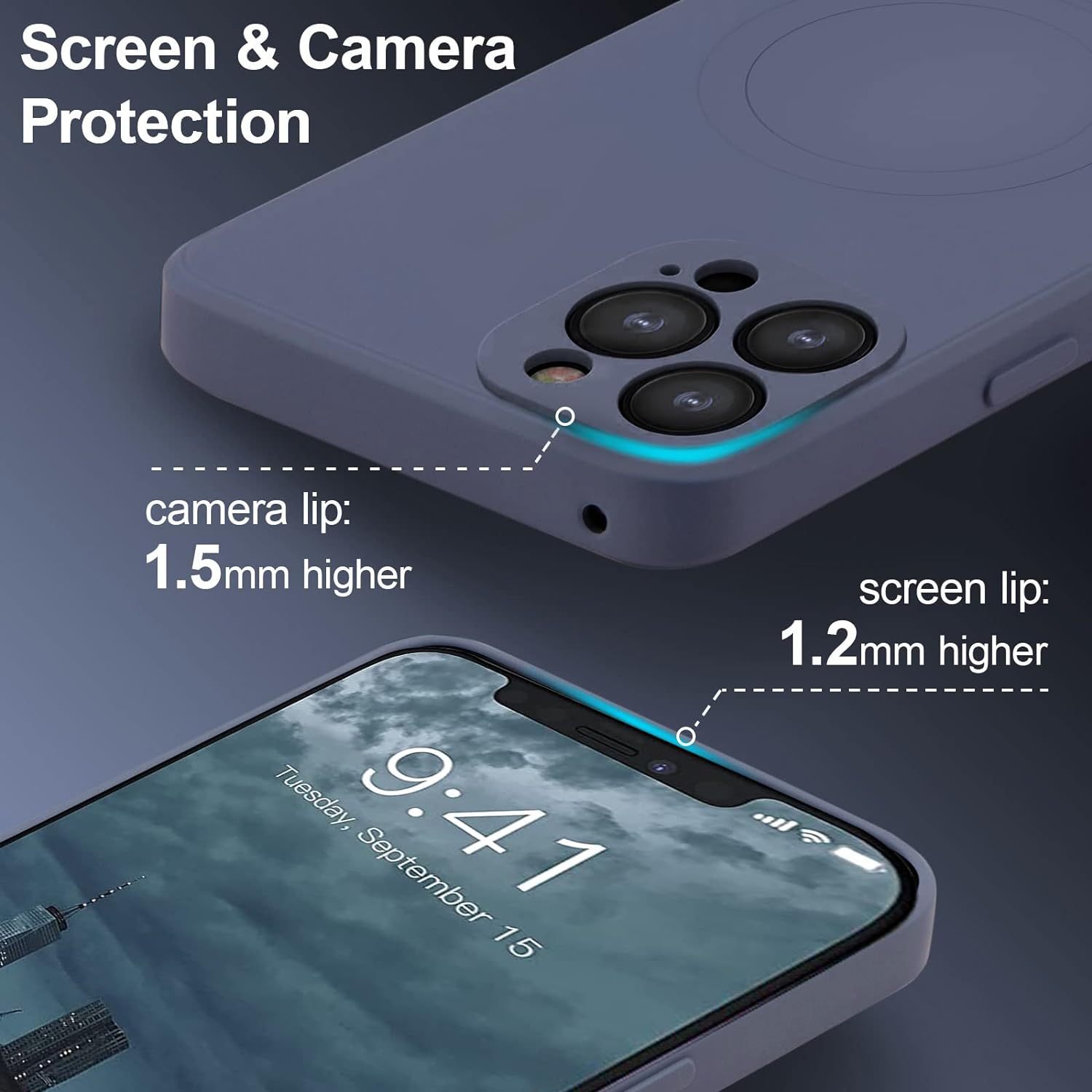 Magnetic Case for iPhone 15 Pro Max 6.7 inch, Built-in Magnets Phone Case Compatible with Magsafe Faster