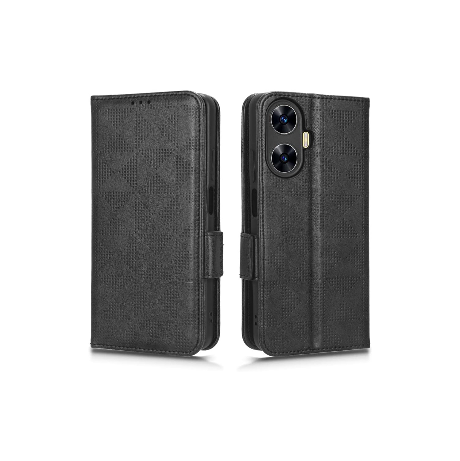 Case for Oppo Realme C55 4G RMX3710 Leather Flip Stand Case Cover,Case for Oppo Realme C55 Case Cover Black