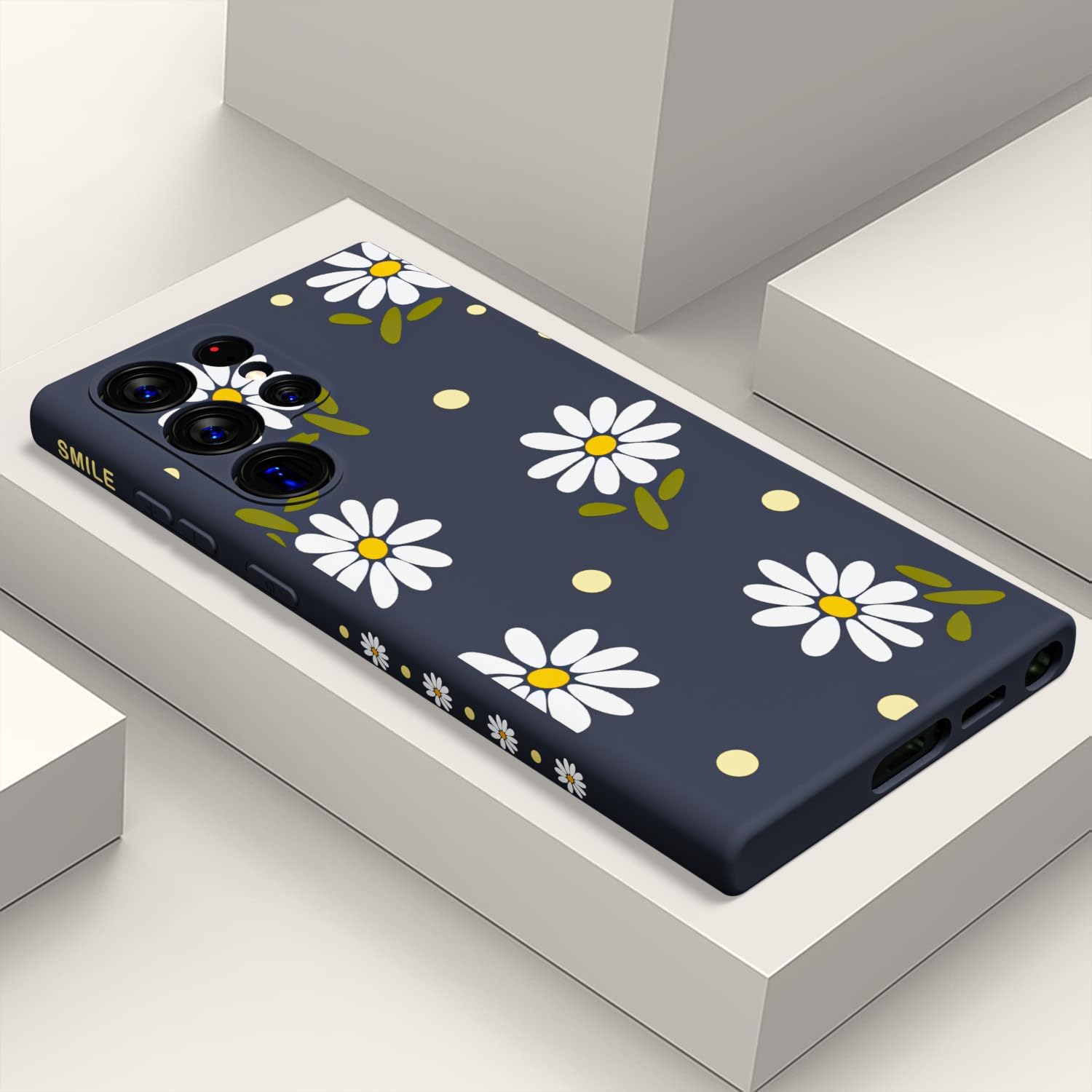 Compatible with Samsung Galaxy S22 Ultra Case,Cute Chrysanthemum Flower Design,Soft Silicone Slim Thin Girly