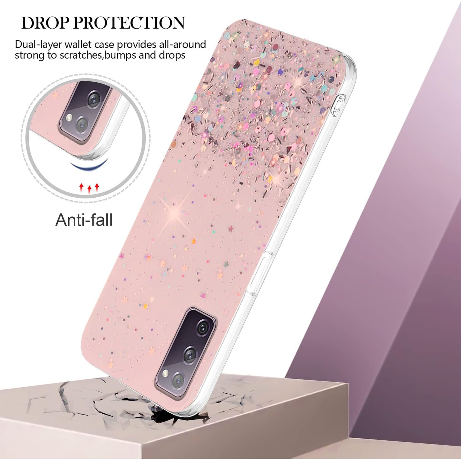 Phone Case for Samsung S20 FE 5g Case Clear Glitter Sparkle Silicone, Samsung Galaxy S20 FE 5g Case Transparent