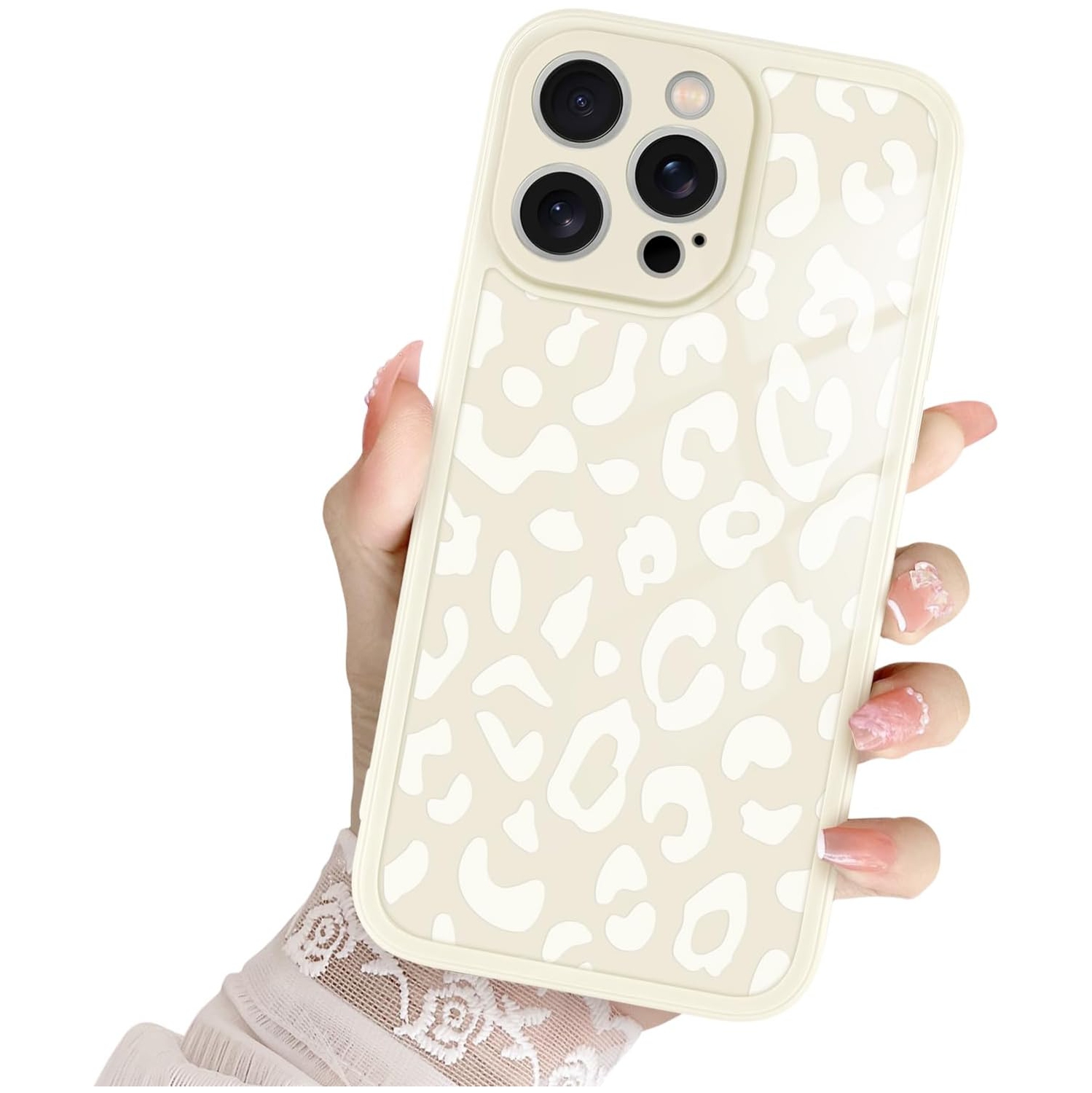 Newseego for iPhone 15 Pro Max Case, Cute Luxury Leopard Pattern Design Soft TPU Bumper Case for Girls Women Shockproof
