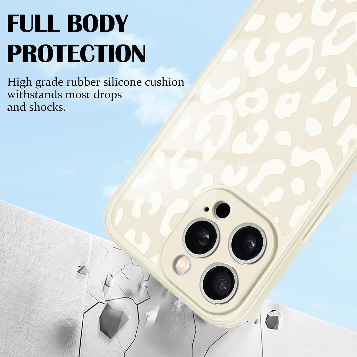 Newseego for iPhone 15 Pro Max Case, Cute Luxury Leopard Pattern Design Soft TPU Bumper Case for Girls Women Shockproof