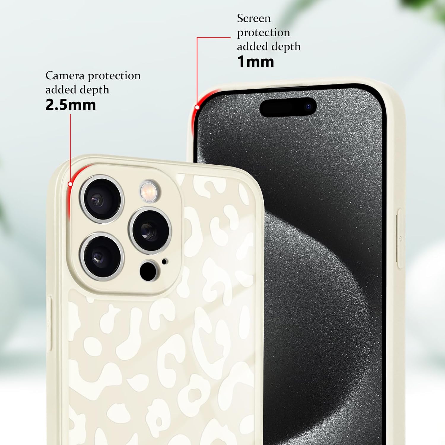 Newseego for iPhone 15 Pro Max Case, Cute Luxury Leopard Pattern Design Soft TPU Bumper Case for Girls Women Shockproof