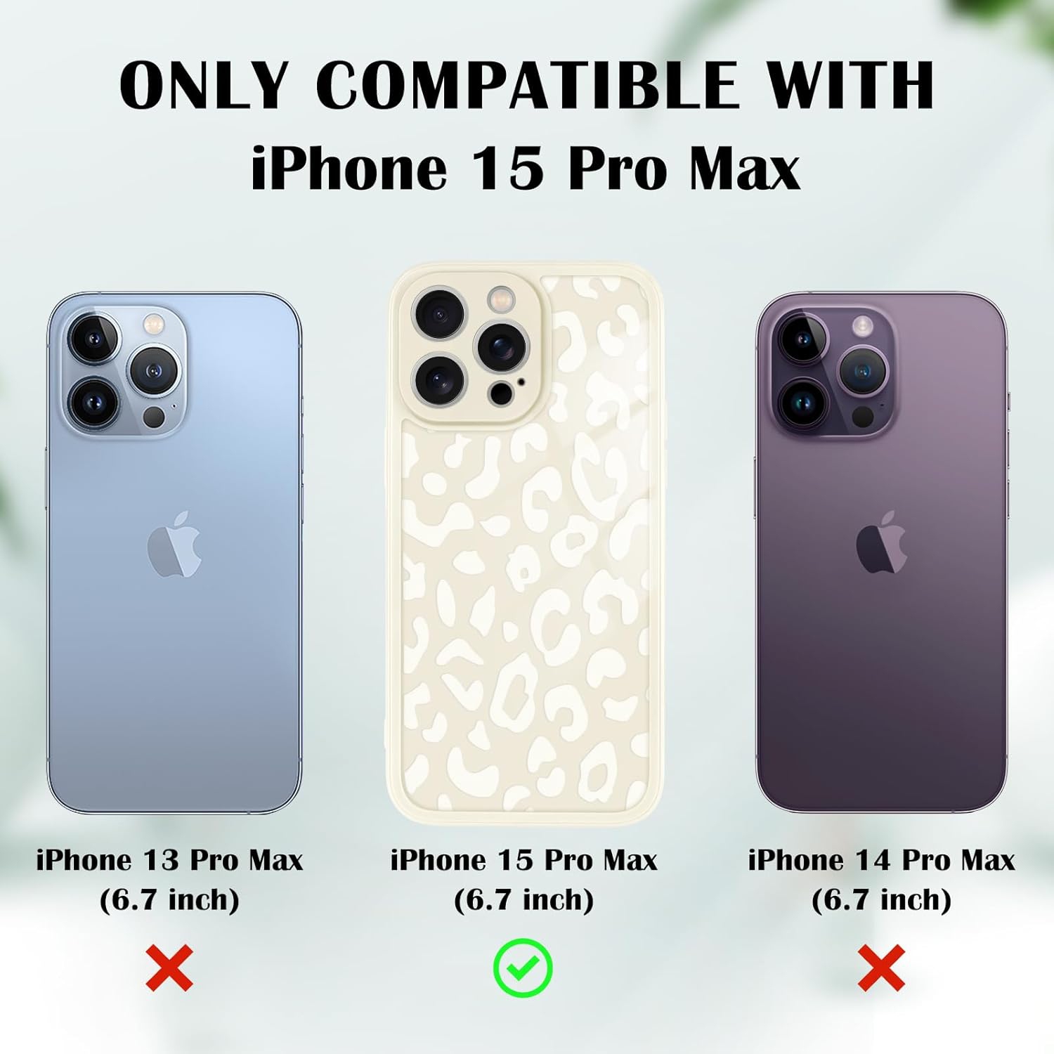 Newseego for iPhone 15 Pro Max Case, Cute Luxury Leopard Pattern Design Soft TPU Bumper Case for Girls Women Shockproof