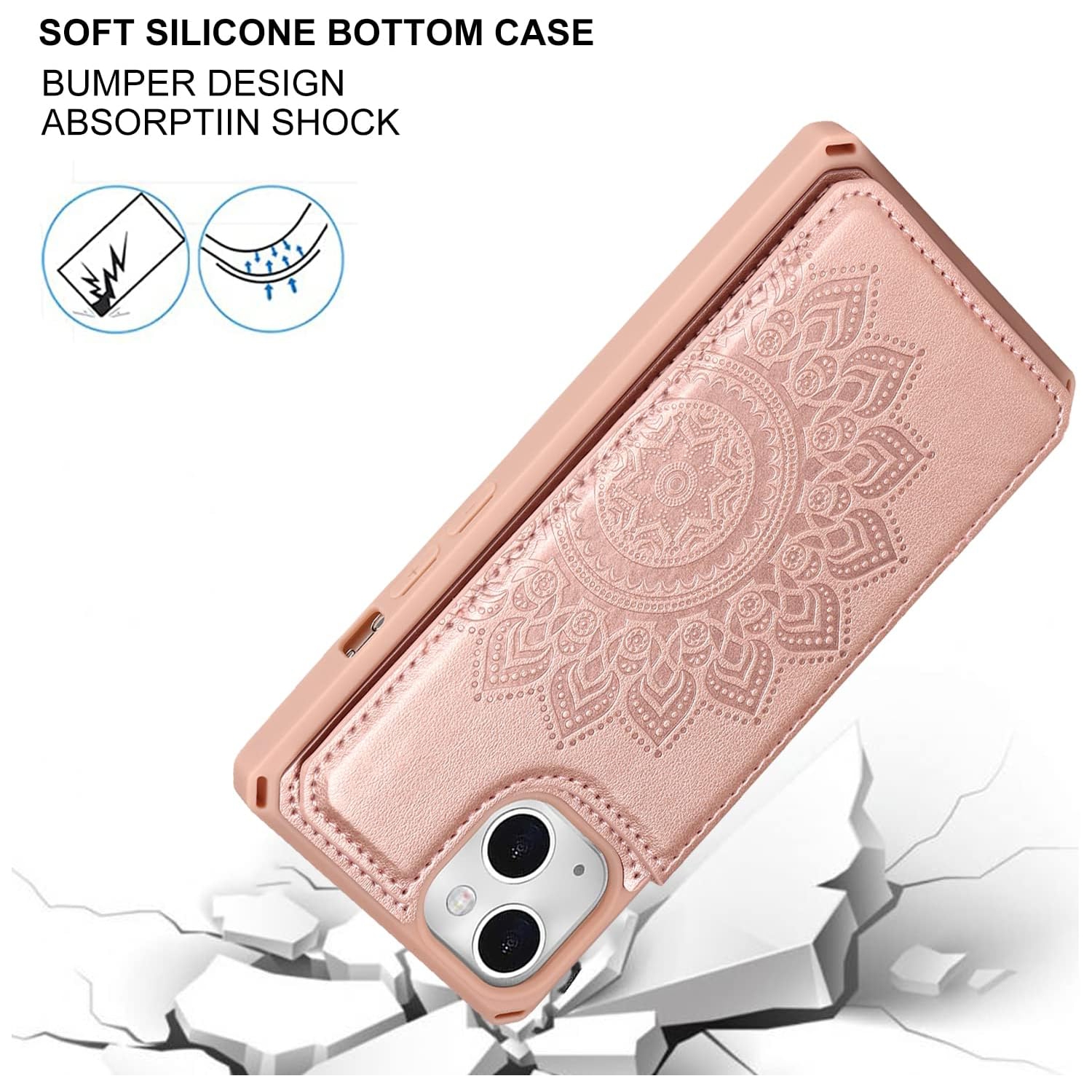 for iPhone 13 Case with Card Holder,Wallet Case with Credit Card Holders for iPhone13 Phone Case,PU Leather Card