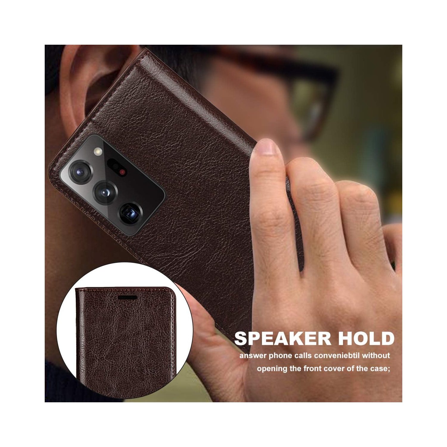 Pour Samsung Galaxy S22 Ultra 5G étui portefeuille avec fentes pour cartes, béquille en cuir de qualité supérieure Feature Flip