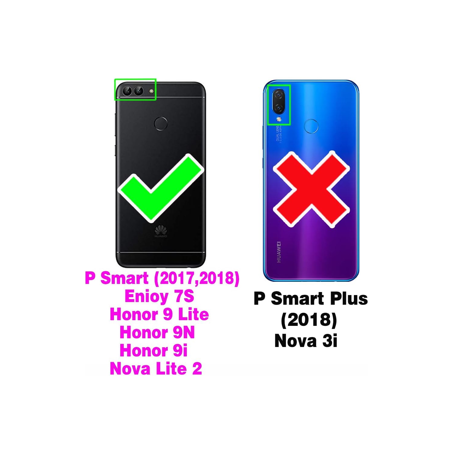 Compatible avec Huawei P Smart 2017/Enioy 7S/Honor 9 Lite/9N/9i Étui portefeuille en verre trempé avec porte-carte