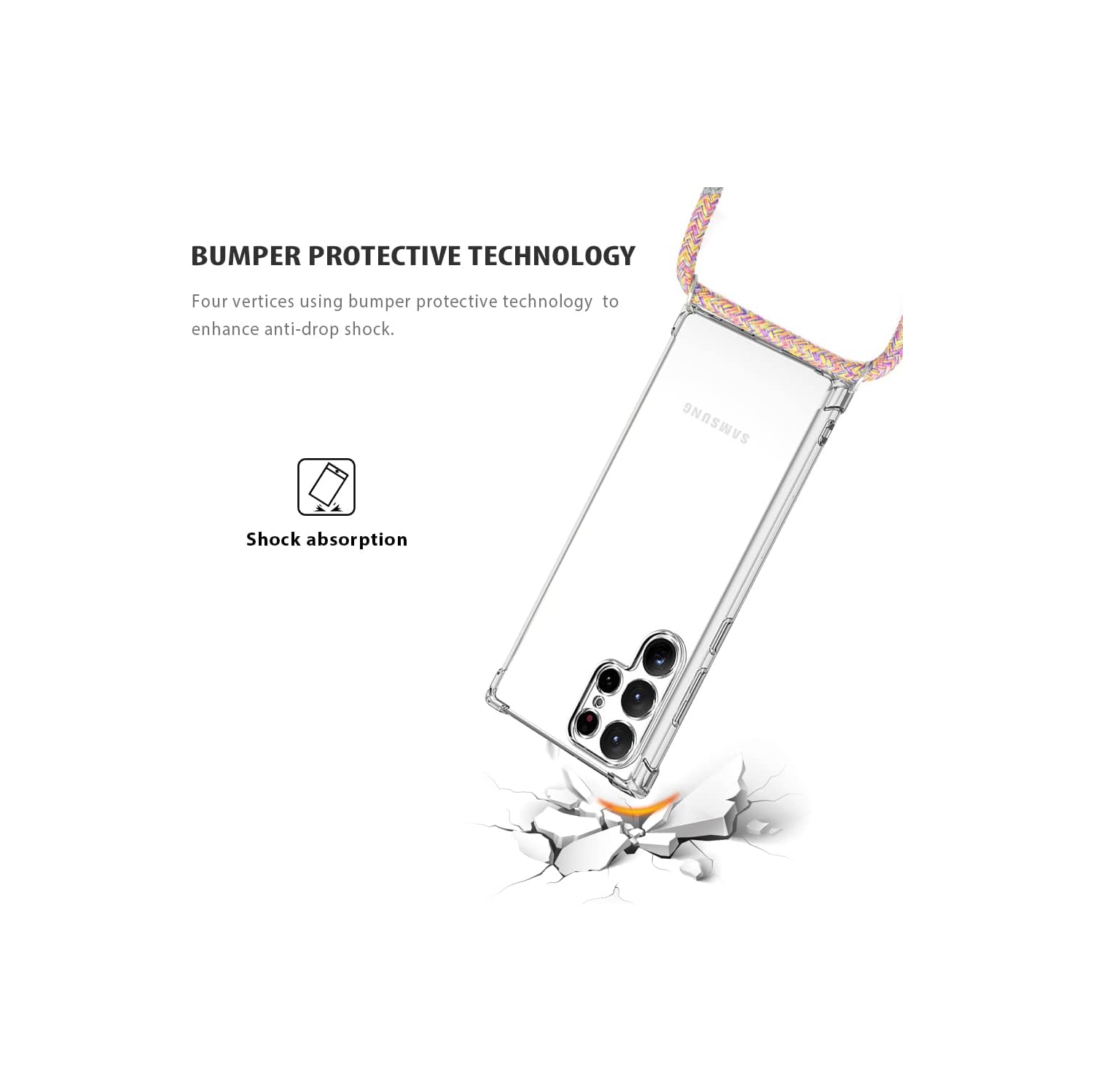 Crossbody Case for Samsung Galaxy S22 Ultra,Phone Case for Galaxy S22 Ultra with Adjustable Lanyard Strap,