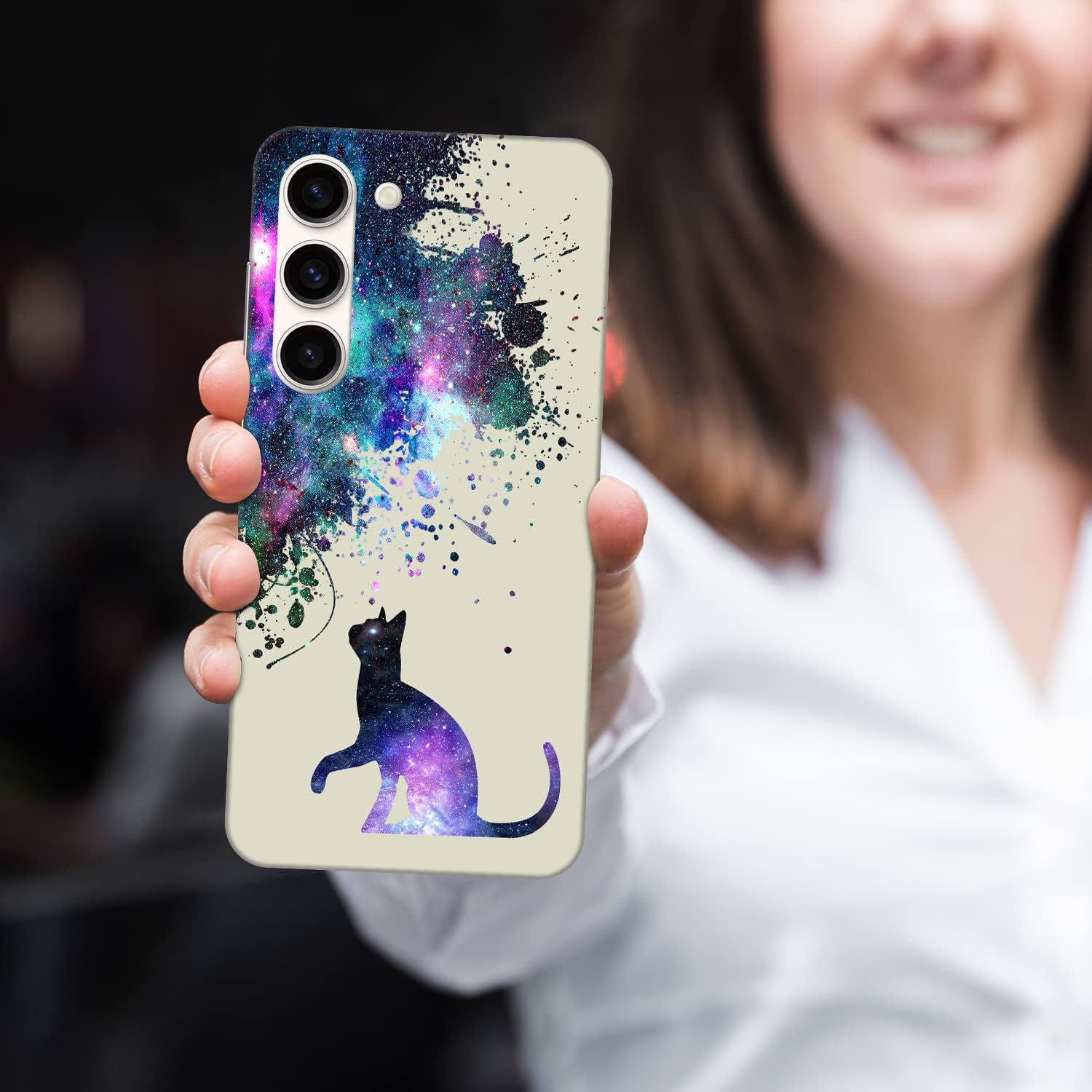 - Étui pour Galaxy S23 plus de Samsung, étui pour Samsung S23+ 5G - motif chat Galaxy imprimé cute, mince et élégant plastique