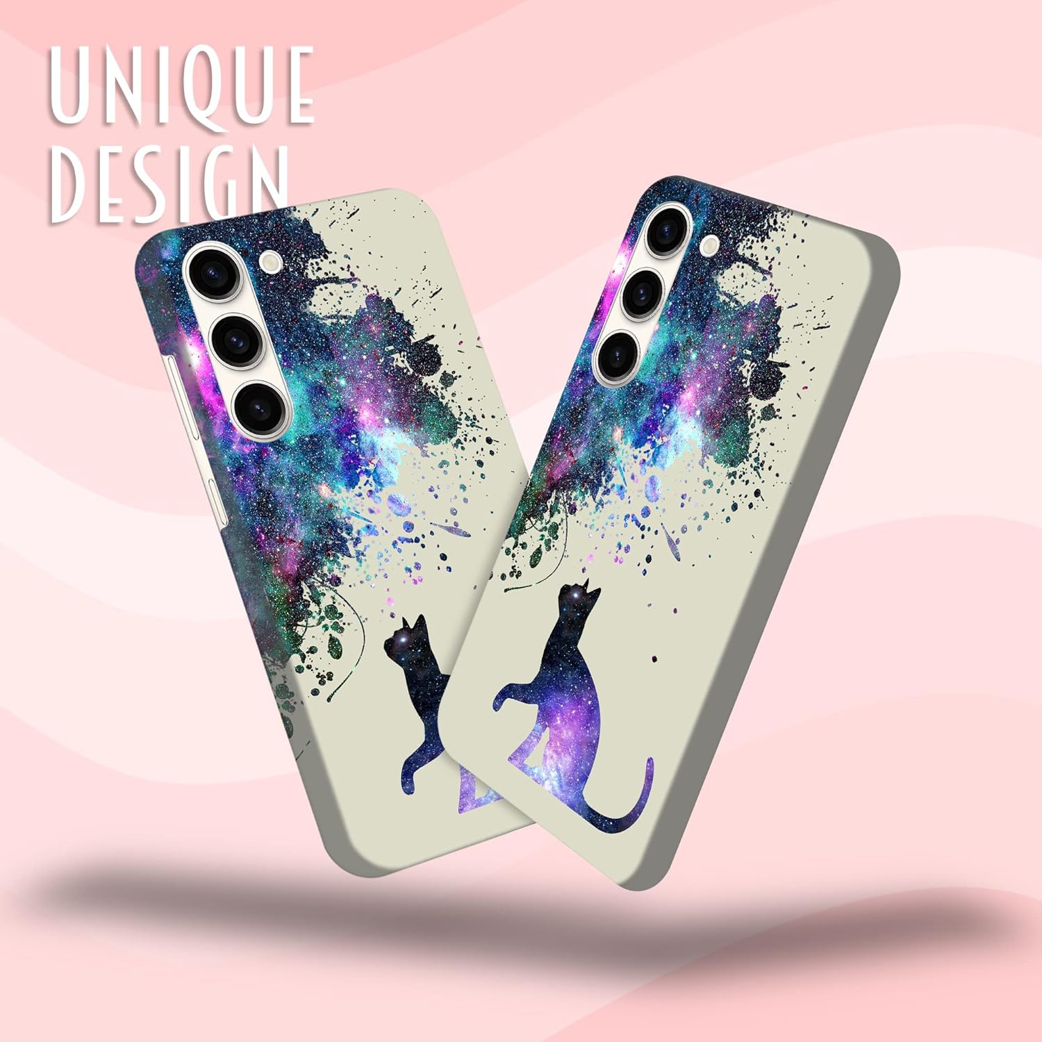 - Étui pour Galaxy S23 plus de Samsung, étui pour Samsung S23+ 5G - motif chat Galaxy imprimé cute, mince et élégant plastique