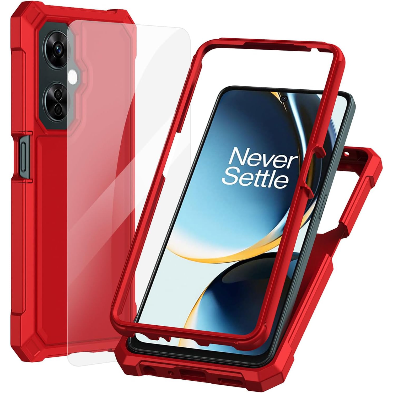 Étui pour One plus Nord N30, étui pour OnePlus Nord N30 5G avec protecteur d'écran, protection de structure à 2 couches