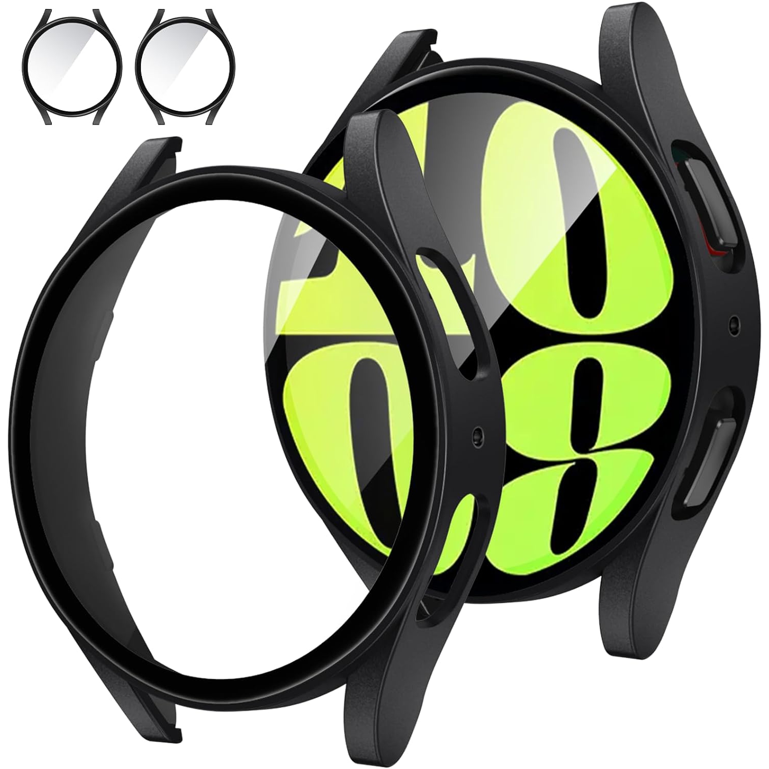 [2Pack] for Samsung Galaxy Watch 6 2023 Screen Protector Case 44mm Accessories, Protective Face Cover for 44 mm,