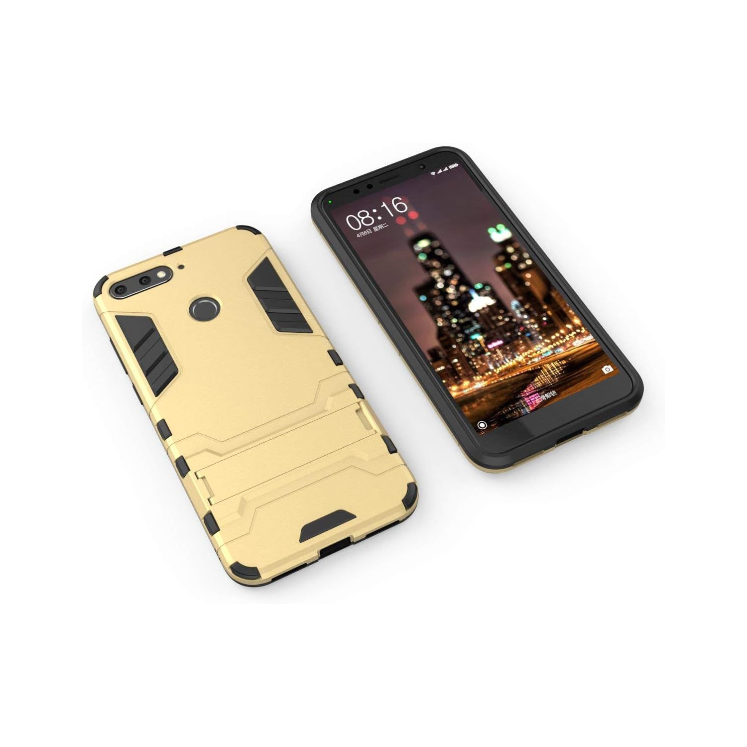 Étui antichoc 2-en-1 pour Y6 2018/Honor 7&nbsp;A de Huawei avec béquille, doté d'un protecteur hybride double couche Armor Defender