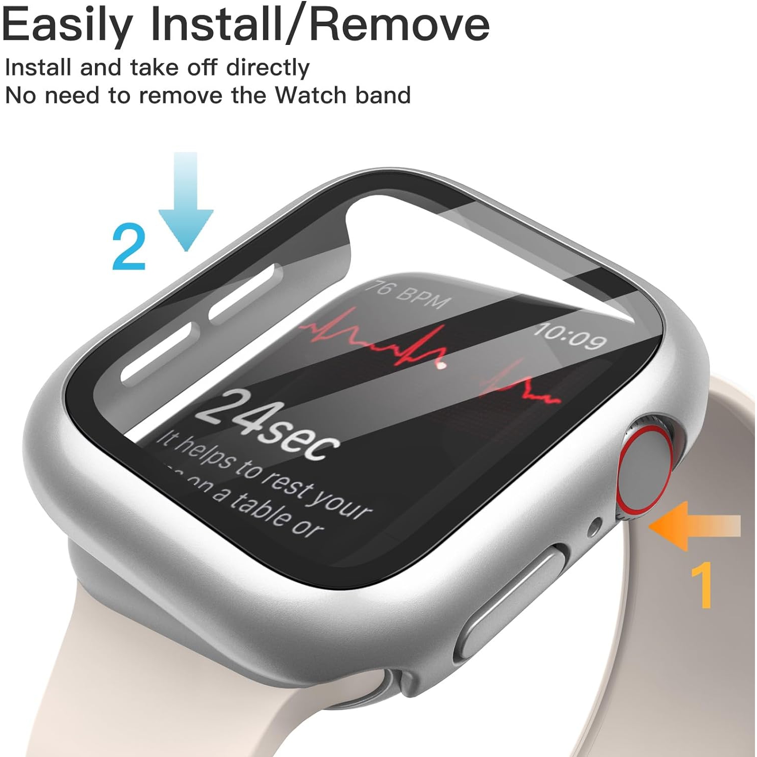 Étui avec protecteur d'écran compatible avec Apple Watch SE/Série 6 5 4 40 mm, protection globale