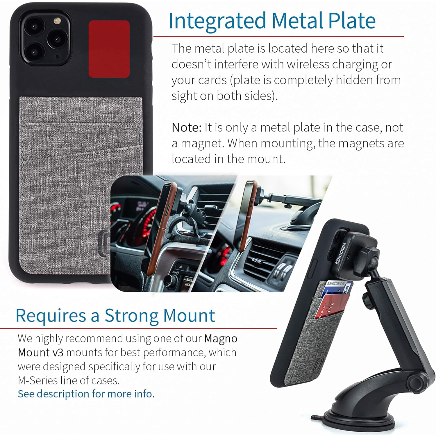 M2L Liquid Silicone Luxe Card Case for iPhone 11 Pro Max: Extra Protective Wallet Case with Built-in Metal