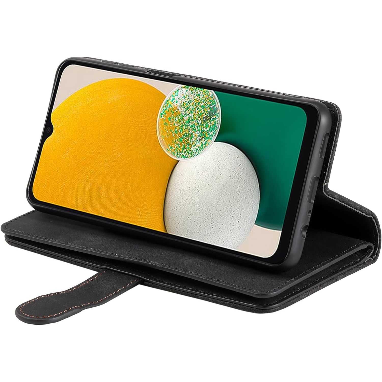 Étui portefeuille pour Samsung Galaxy A13/A04s, rétro 9 fentes porte-cartes à glissière Étui sac à main en cuir pu