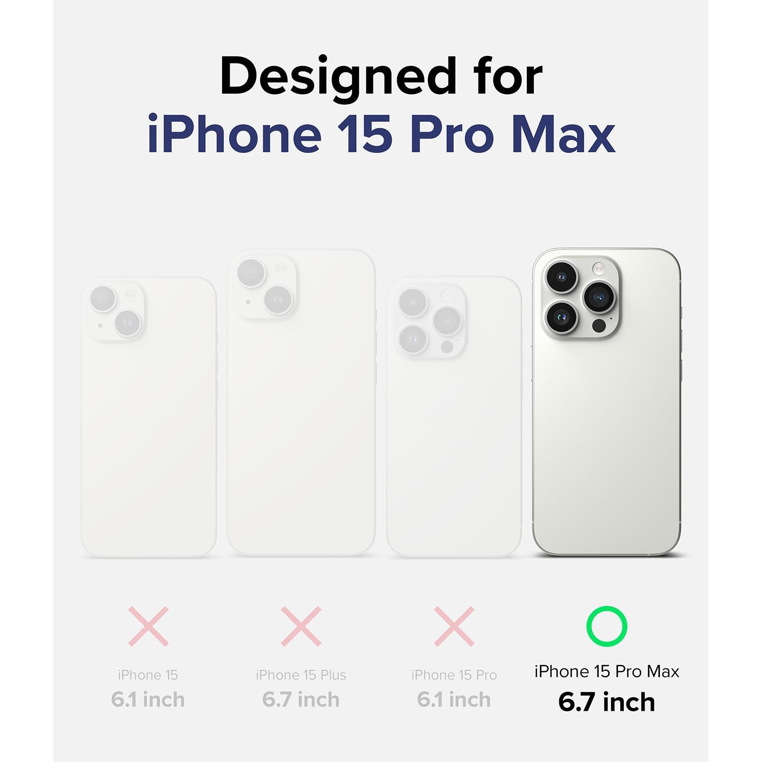 Fusion [minimal en vrac] compatible avec l’étui iPhone 15 Pro Max, pare-chocs transparent en TPUR robuste