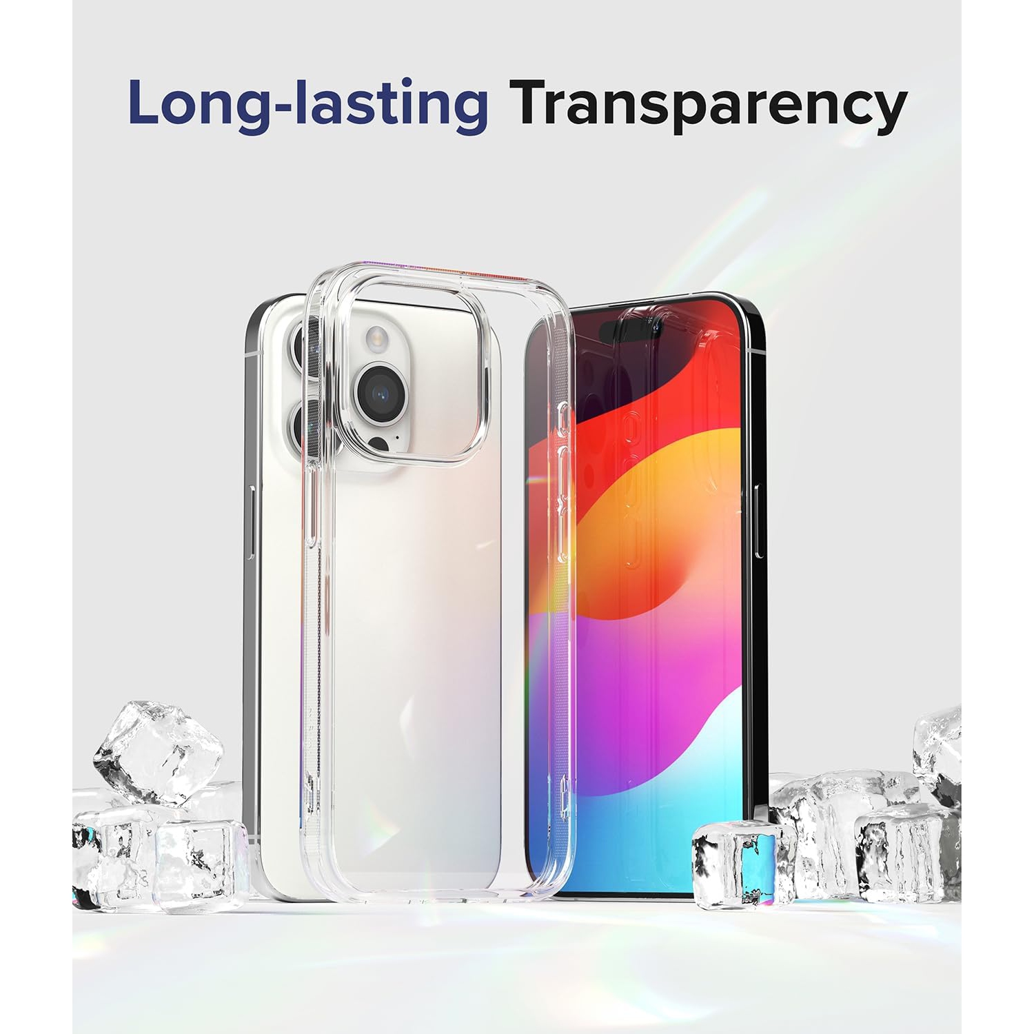 Fusion [minimal en vrac] compatible avec l’étui iPhone 15 Pro Max, pare-chocs transparent en TPUR robuste