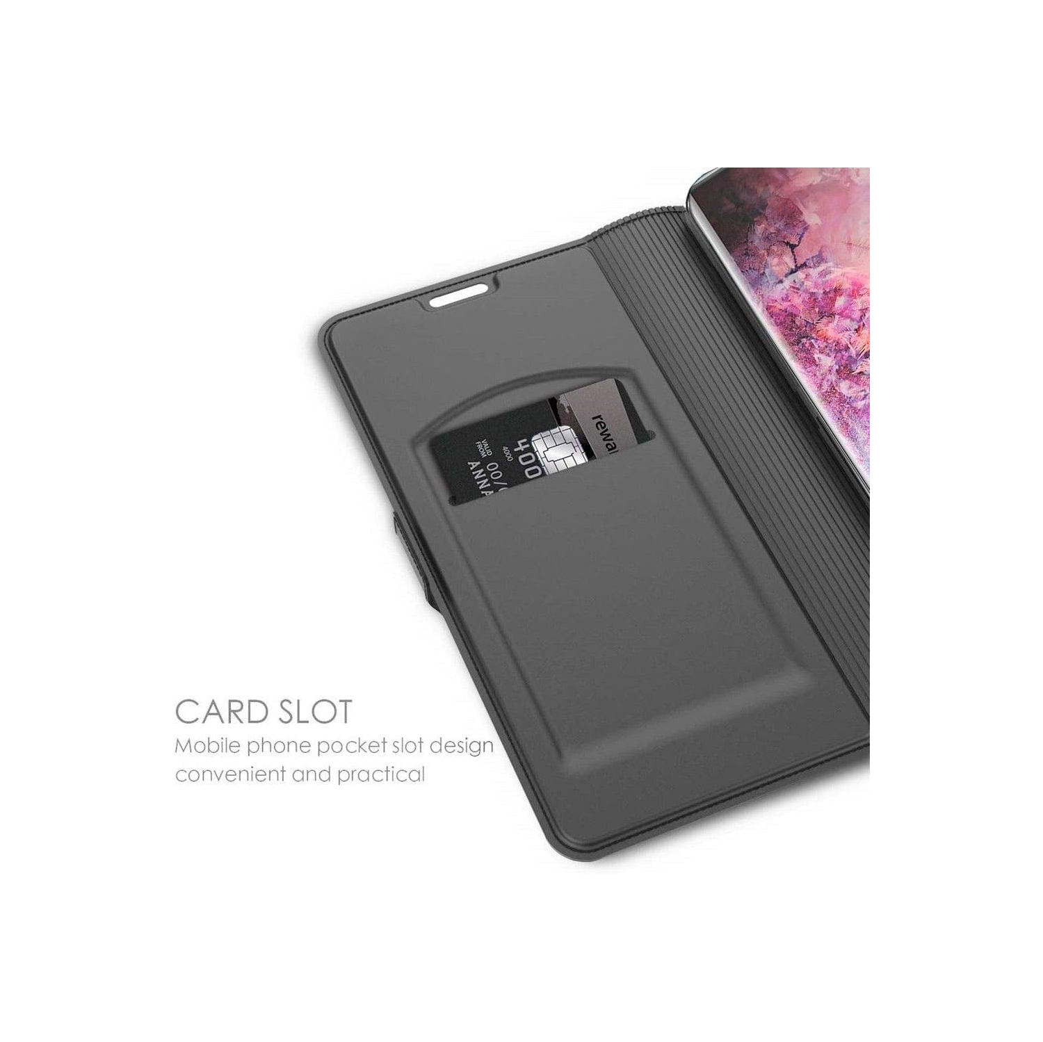 Étui protecteur à rabat mince en cuir avec porte-carte et fermeture magnétique pour Galaxy Note 10 de Samsung