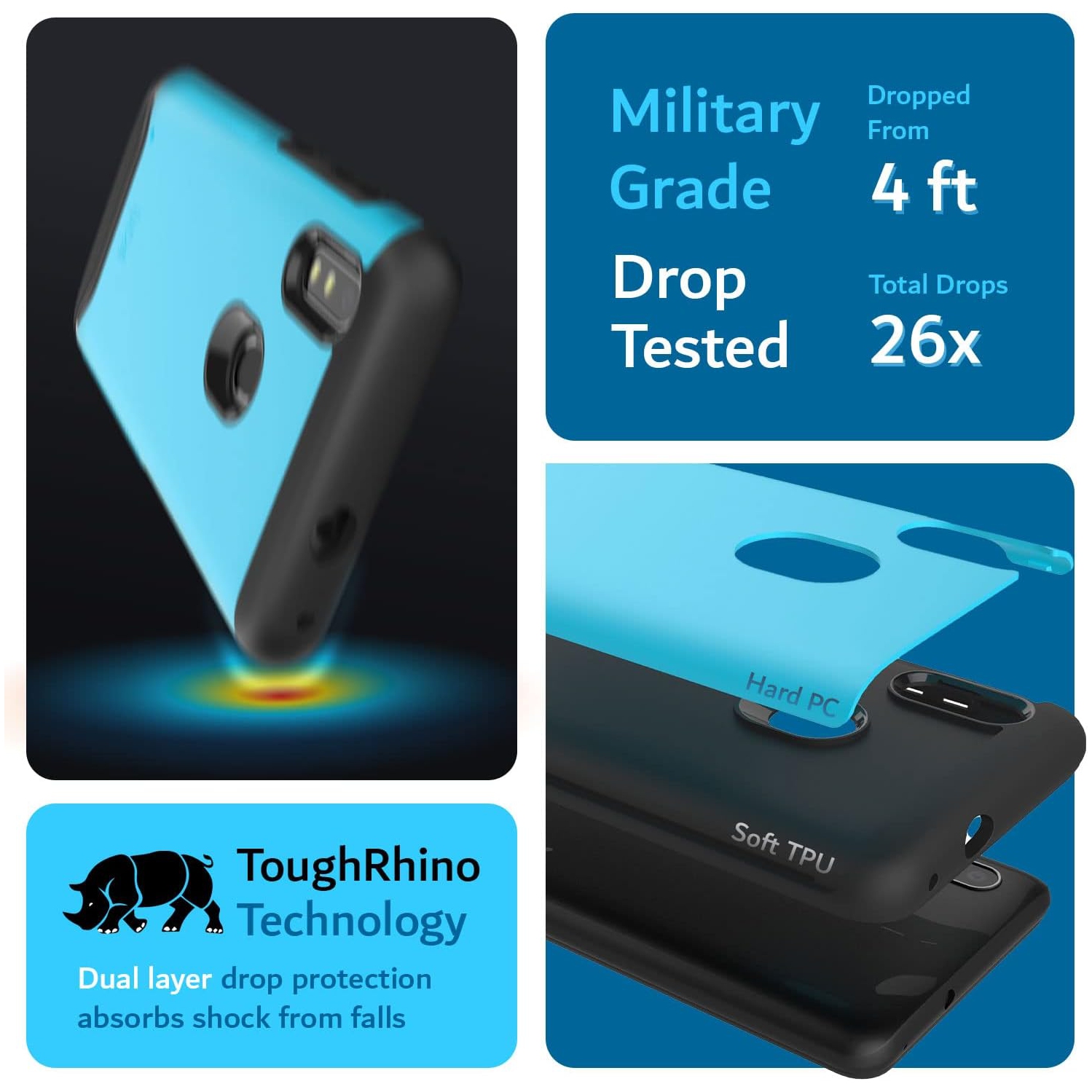 Dual Layer Fit Designed for ZTE Blade A3 Prime Case, [Merge] Heavy Duty Protection Slim Hard Shell Phone Case