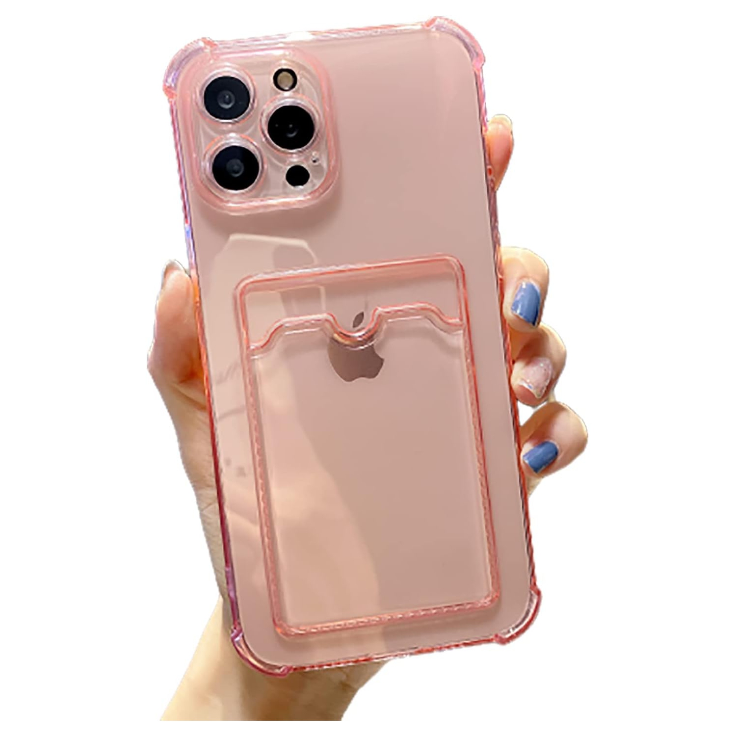 Compatible with iPhone 15 Pro max Case,Clear Protective Card Slot Case,Slim Fit Drop Resistant Soft TPU Wallet