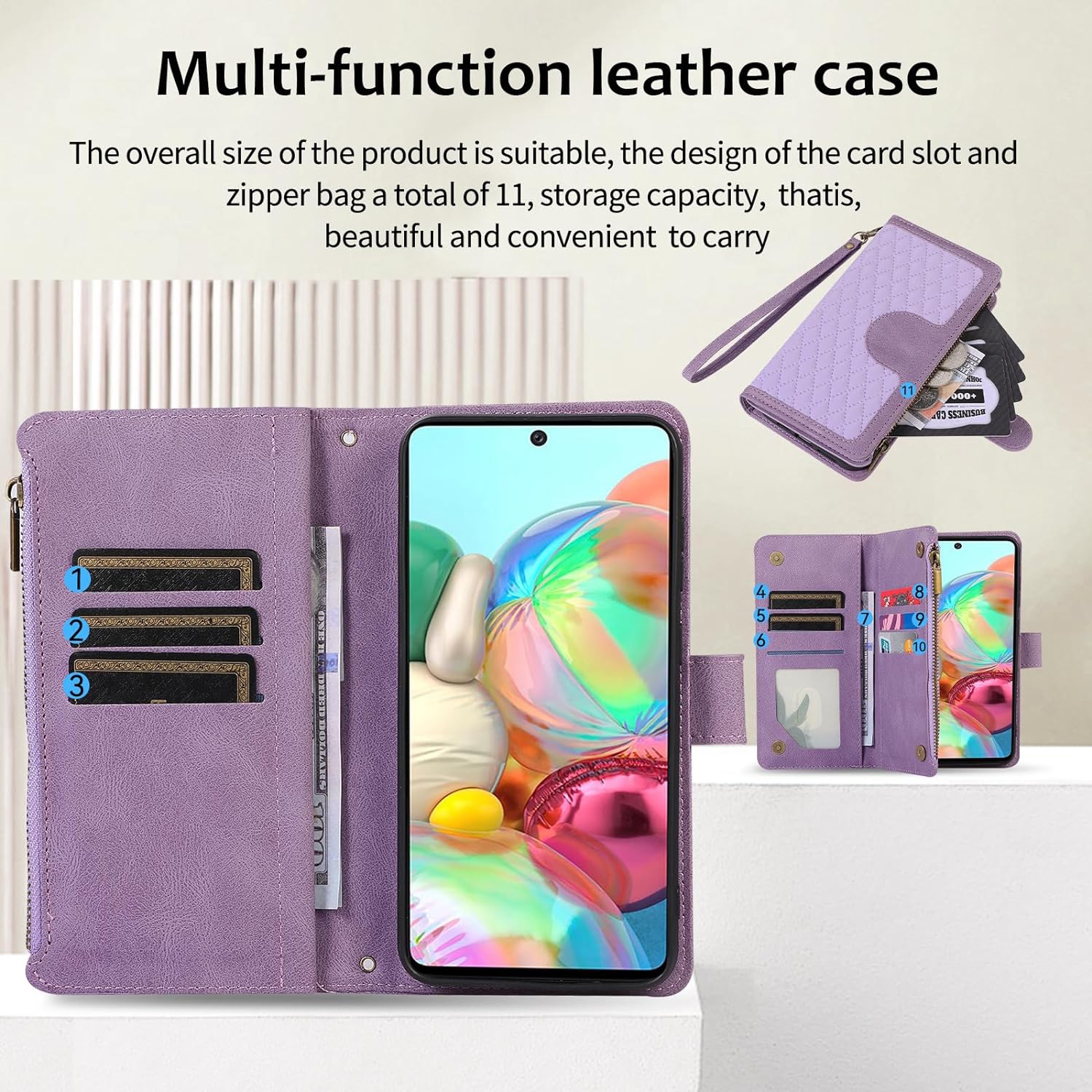 Étui de téléphone pour Galaxy A51 4G de Samsung avec protecteur d'écran en verre trempé et dragonne à bandoulière