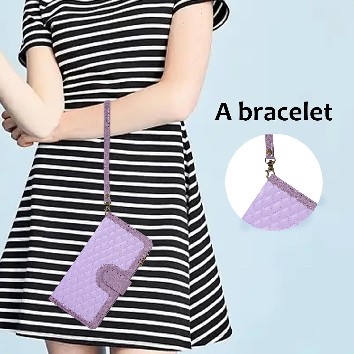 Étui de téléphone pour Galaxy A51 4G de Samsung avec protecteur d'écran en verre trempé et dragonne à bandoulière