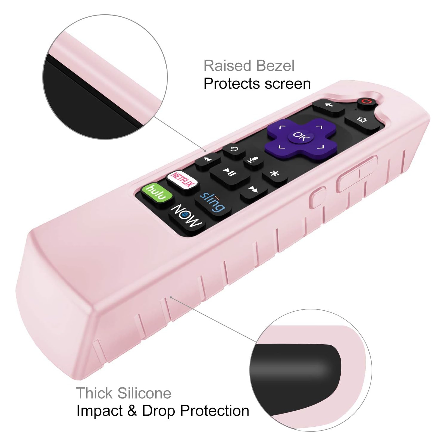 Remote Case for Roku Voice, Roku Express HD / 4K+, Ultra LT Enhanced Voice, Express 3930, Premiere+ 3921,