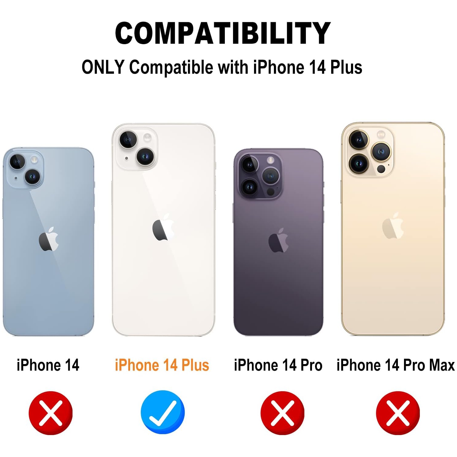 Designed for iPhone 14 Plus Case, Soft PU Leather Card Holder Case with Kickstand Flip Wallet Cover for iPhone