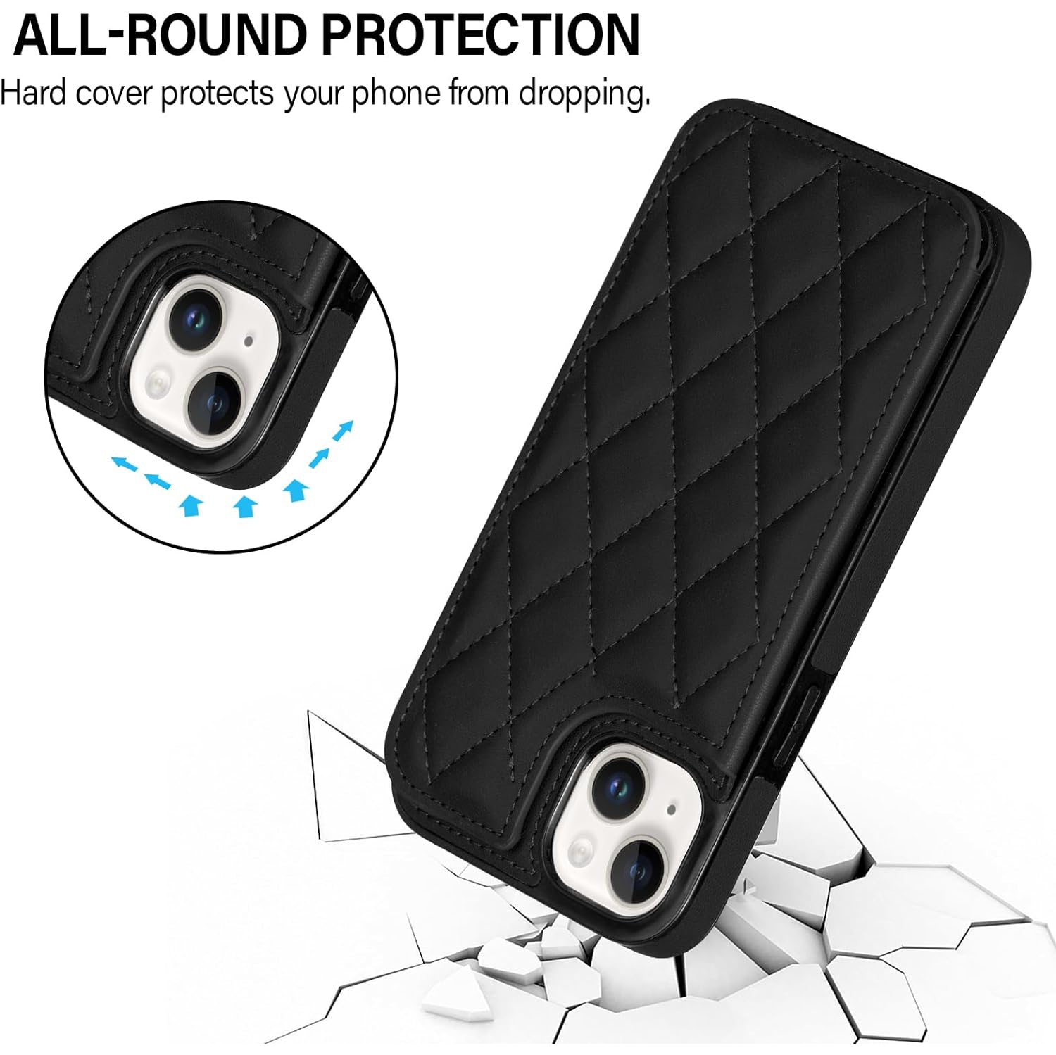 Designed for iPhone 14 Plus Case, Soft PU Leather Card Holder Case with Kickstand Flip Wallet Cover for iPhone