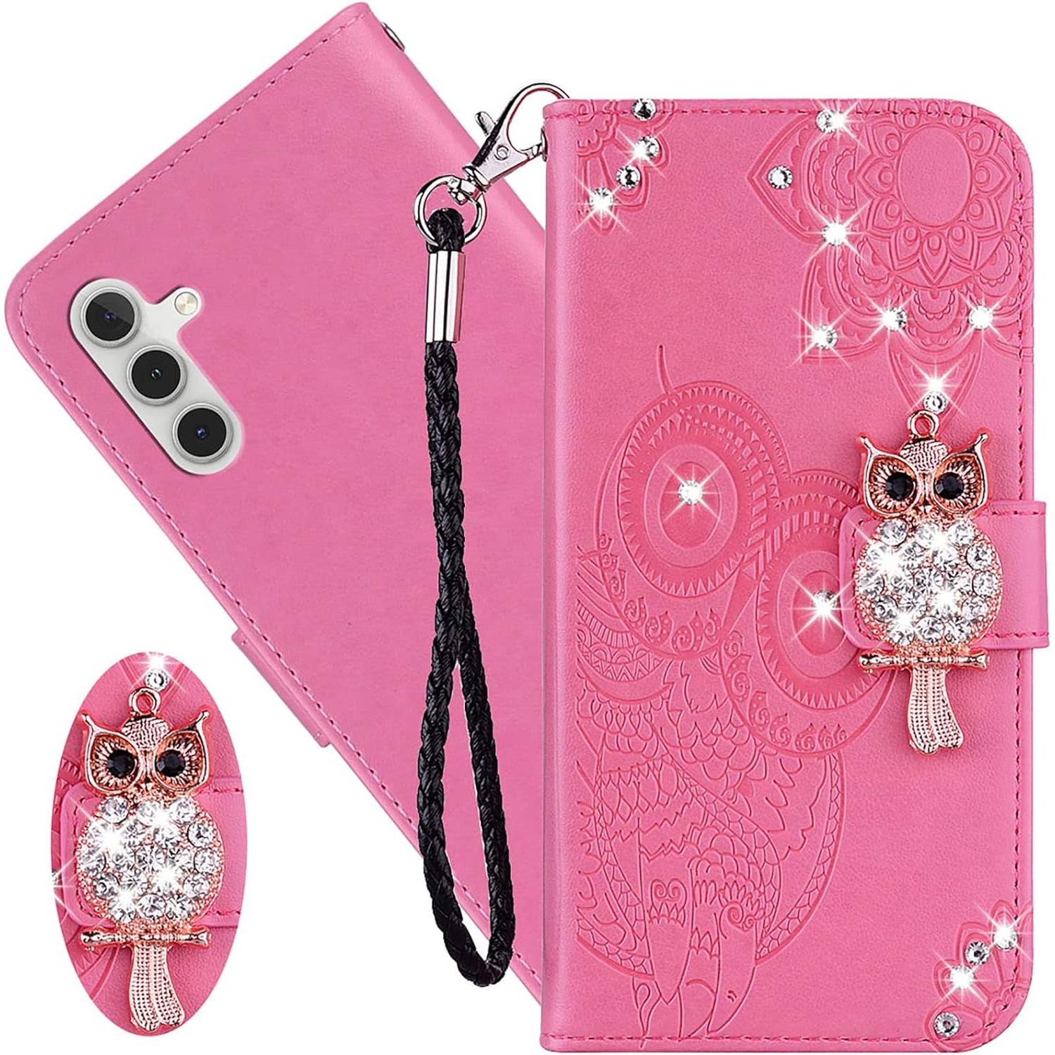 for Samsung Galaxy A54 5G Wallet Case for Women, Glitter Bling Diamond PU Leather Folio Cover with Card Slot