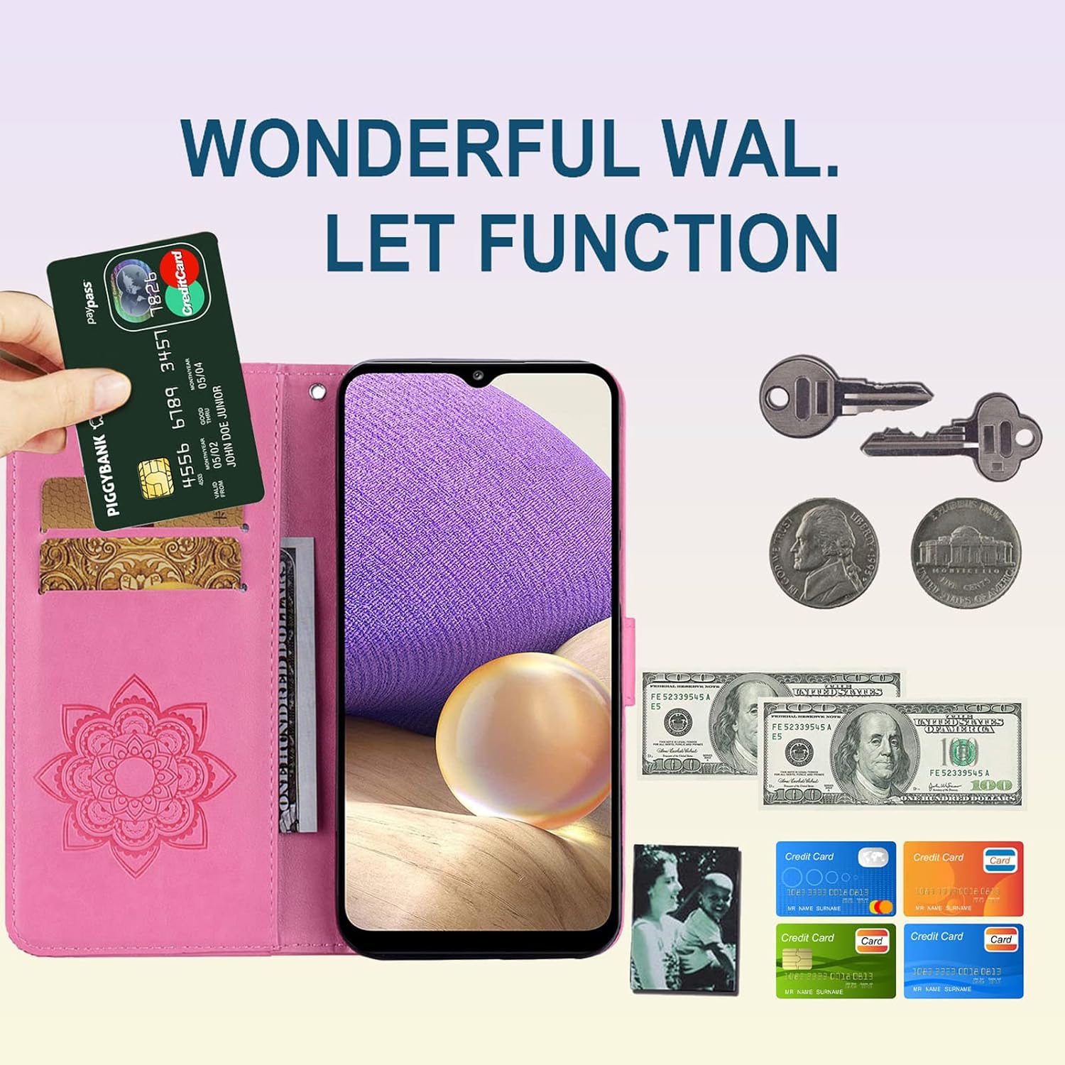 for Samsung Galaxy A54 5G Wallet Case for Women, Glitter Bling Diamond PU Leather Folio Cover with Card Slot