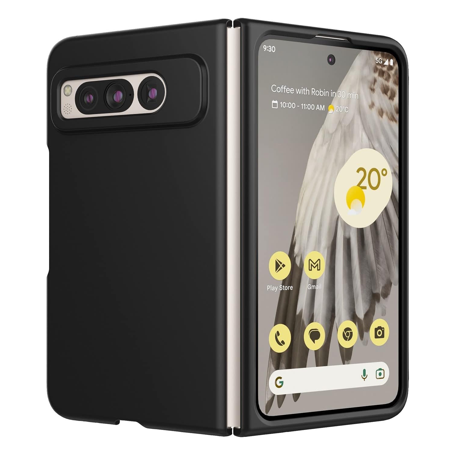 Case for Google Pixel Fold, Thin Matte Hard PC Cover Phone Case for Pixel Fold - Black