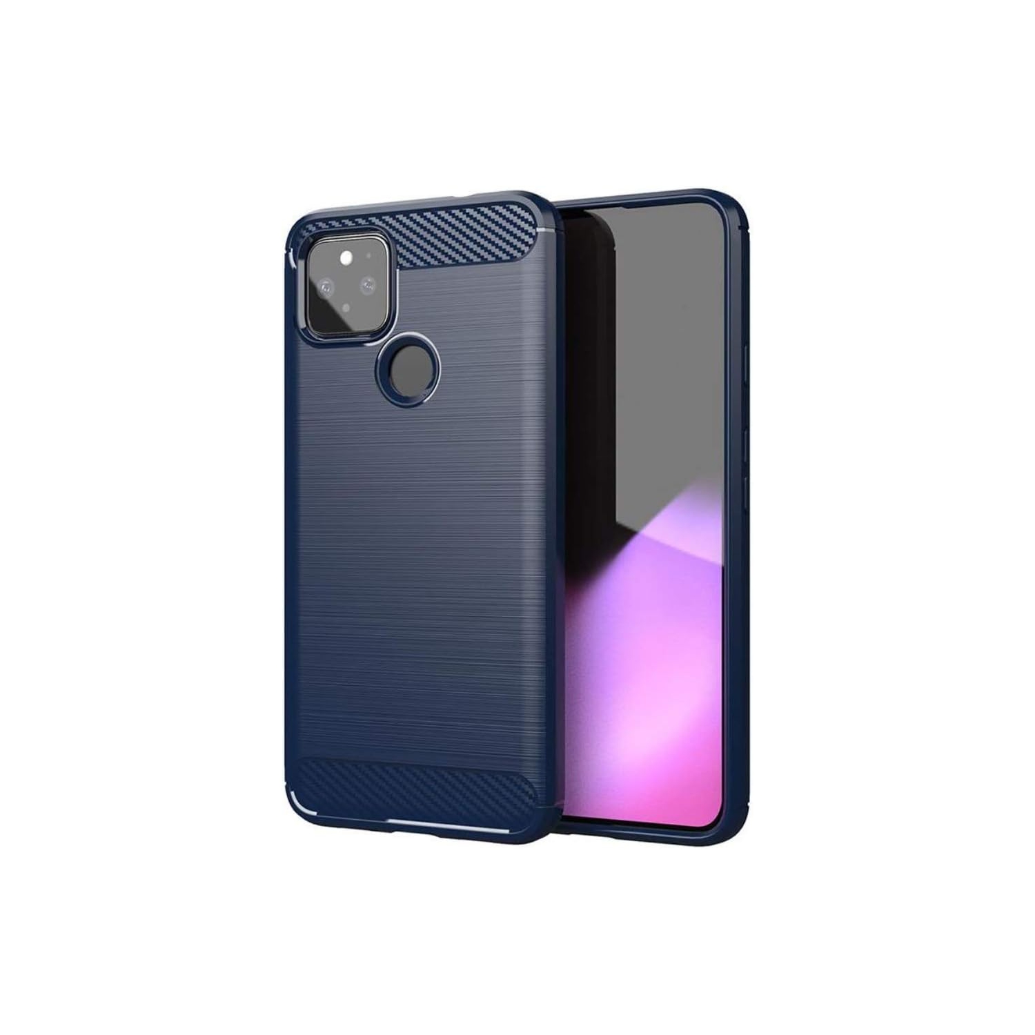 [Fibre de carbone] Étui pour Google Pixel 4a (6,2 po), durable [absorption des chocs] Étui mince TPU mat léger