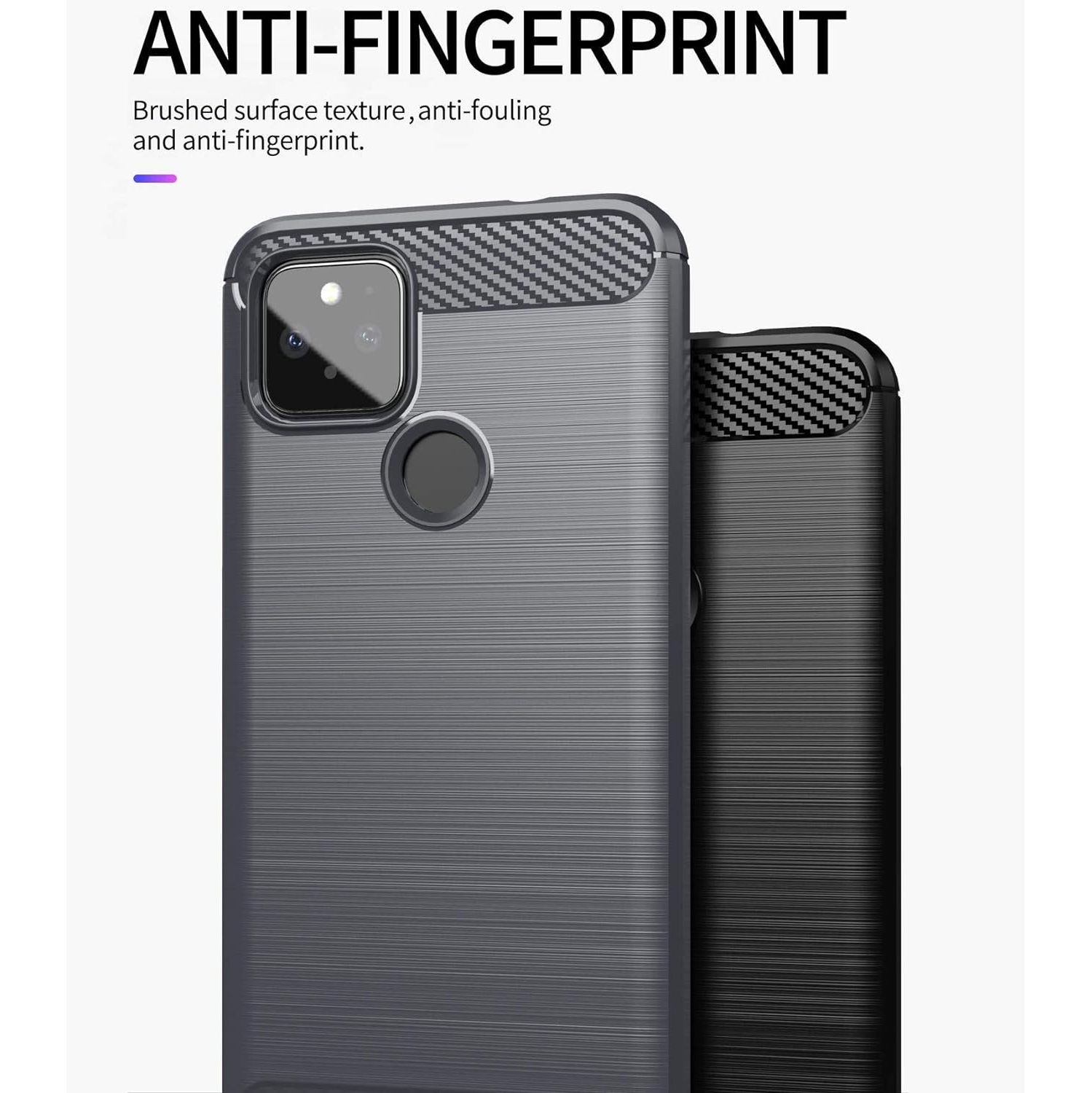 [Fibre de carbone] Étui pour Google Pixel 4a (6,2 po), durable [absorption des chocs] Étui mince TPU mat léger