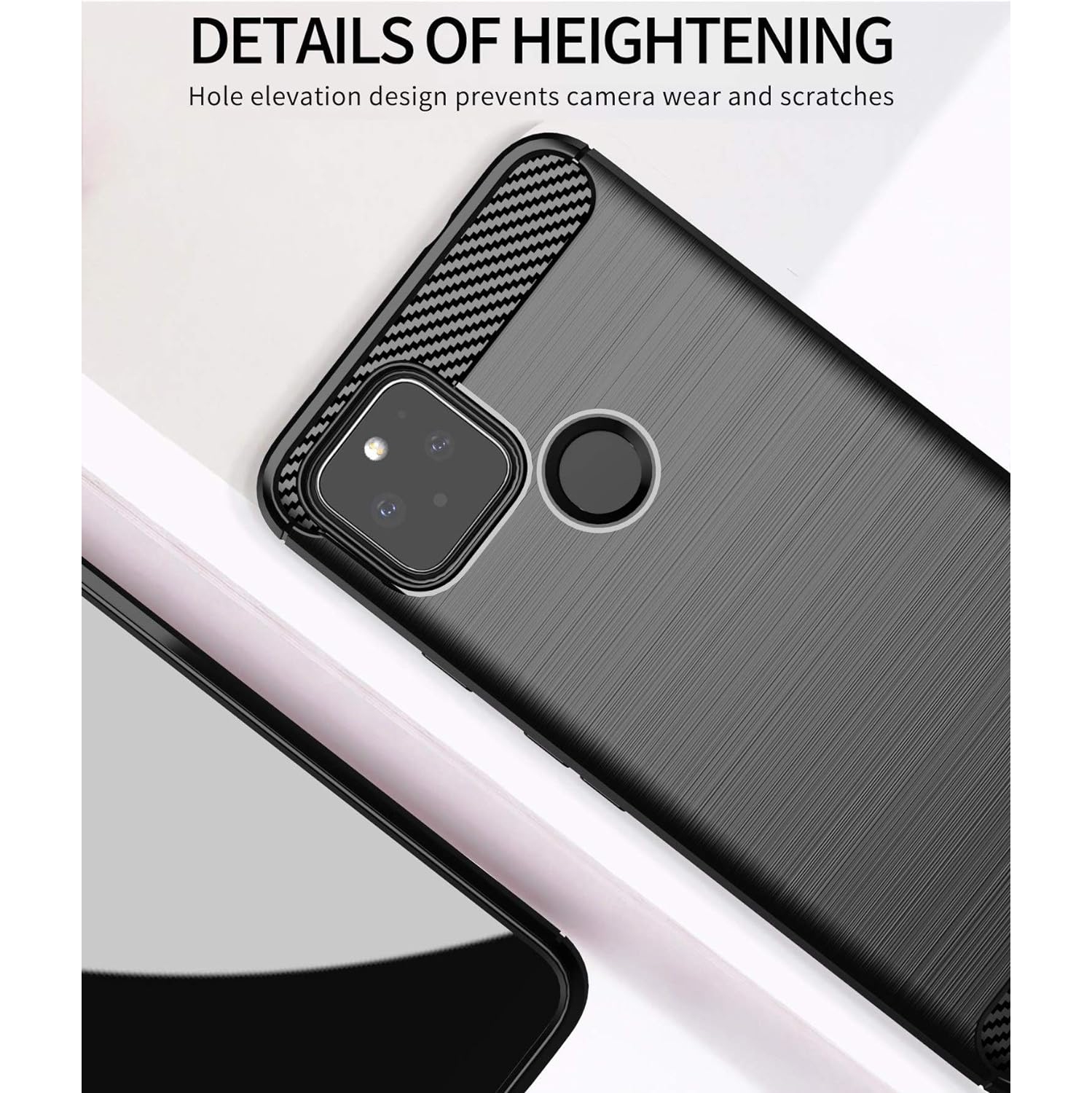 [Fibre de carbone] Étui pour Google Pixel 4a (6,2 po), durable [absorption des chocs] Étui mince TPU mat léger