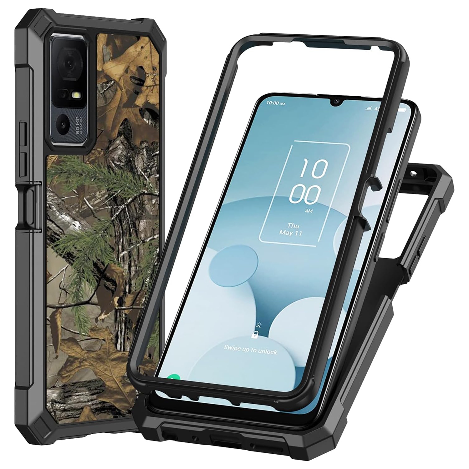 Phone Case for TCL 40 XL, TCL 40 XL Case with Screen Protector, Dual Layer Structure Protection, Shockproof