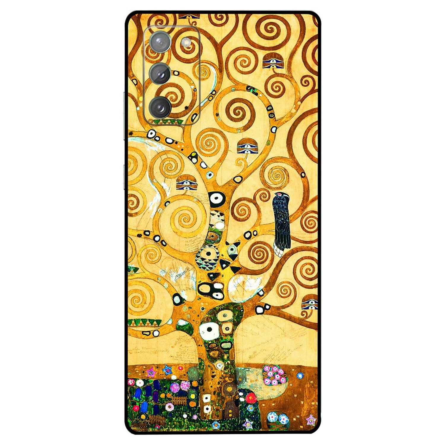 Compatible avec le Galaxy Note 20 5G cute Art silicone de Samsung avec style kaki Fancy Blooming