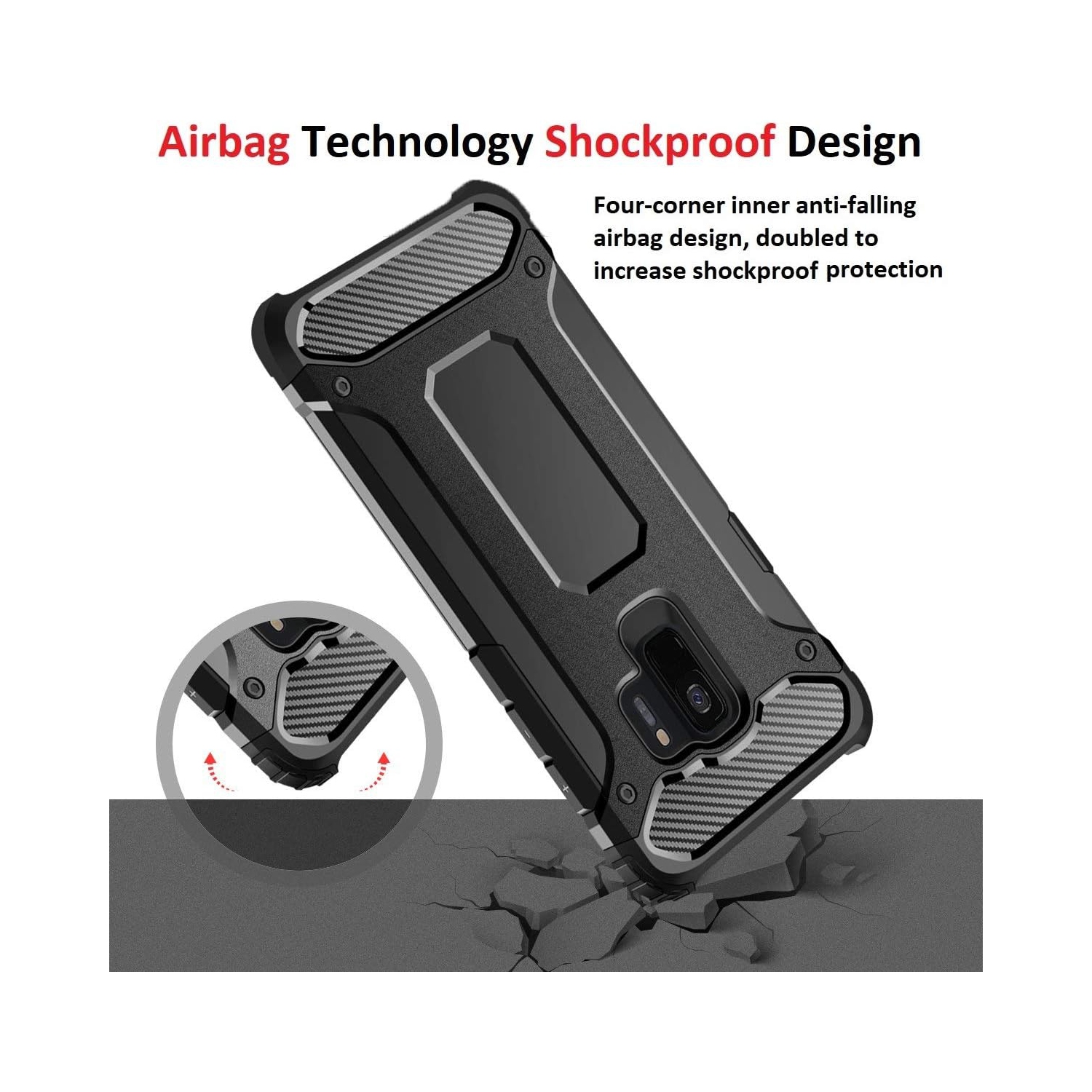 [Armor] Étui pour Samsung Galaxy S9, robuste [4 coins antichocs Protection] pare-chocs