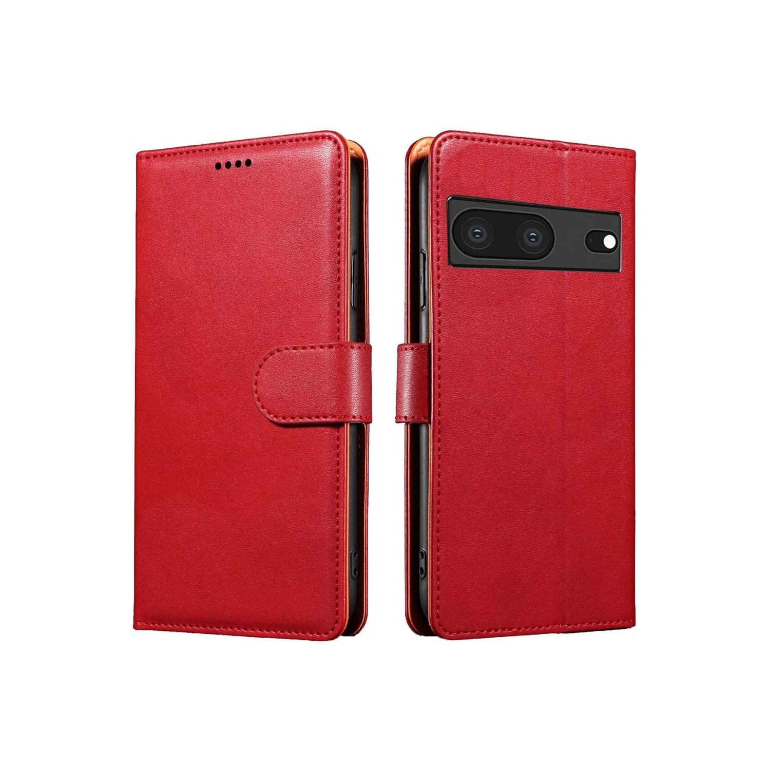 Google Pixel 7 Case Wallet Flip Genuine Leather with Anti-Theft RFID Blocking Kickstand Strong Magnetic Clasp