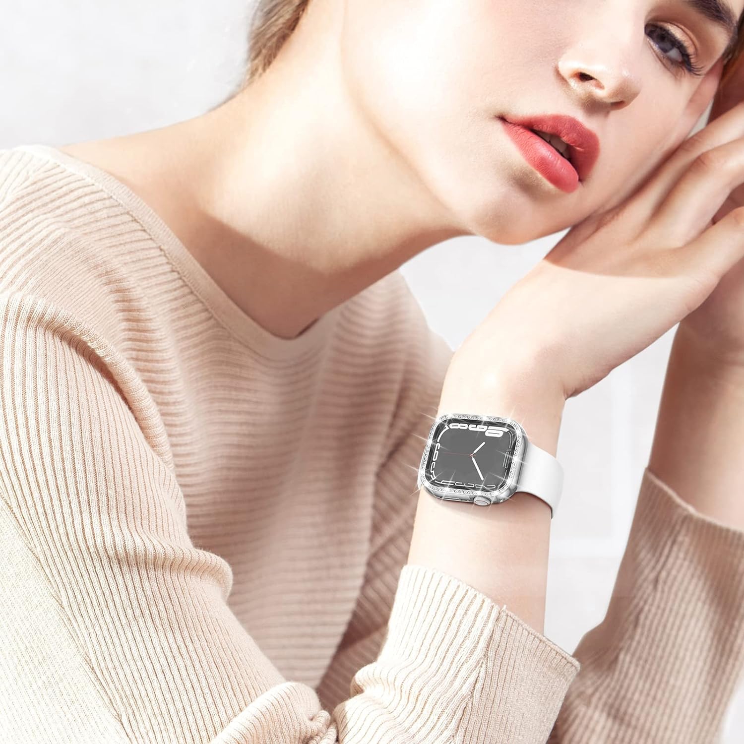 Étui étanche 2-en-1 pour Apple Watch Series 8 7 45&nbsp;mm, protection complète PC, pare-chocs avant et arrière avec trempé