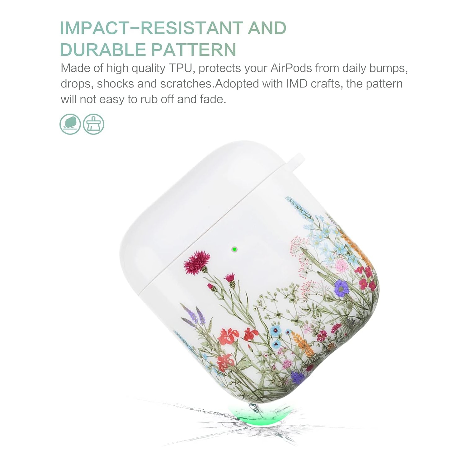 Airpods Case, Yellow Flowers Airpod Case for Women Girls Protective Hard Airpod Case Cover for Apple