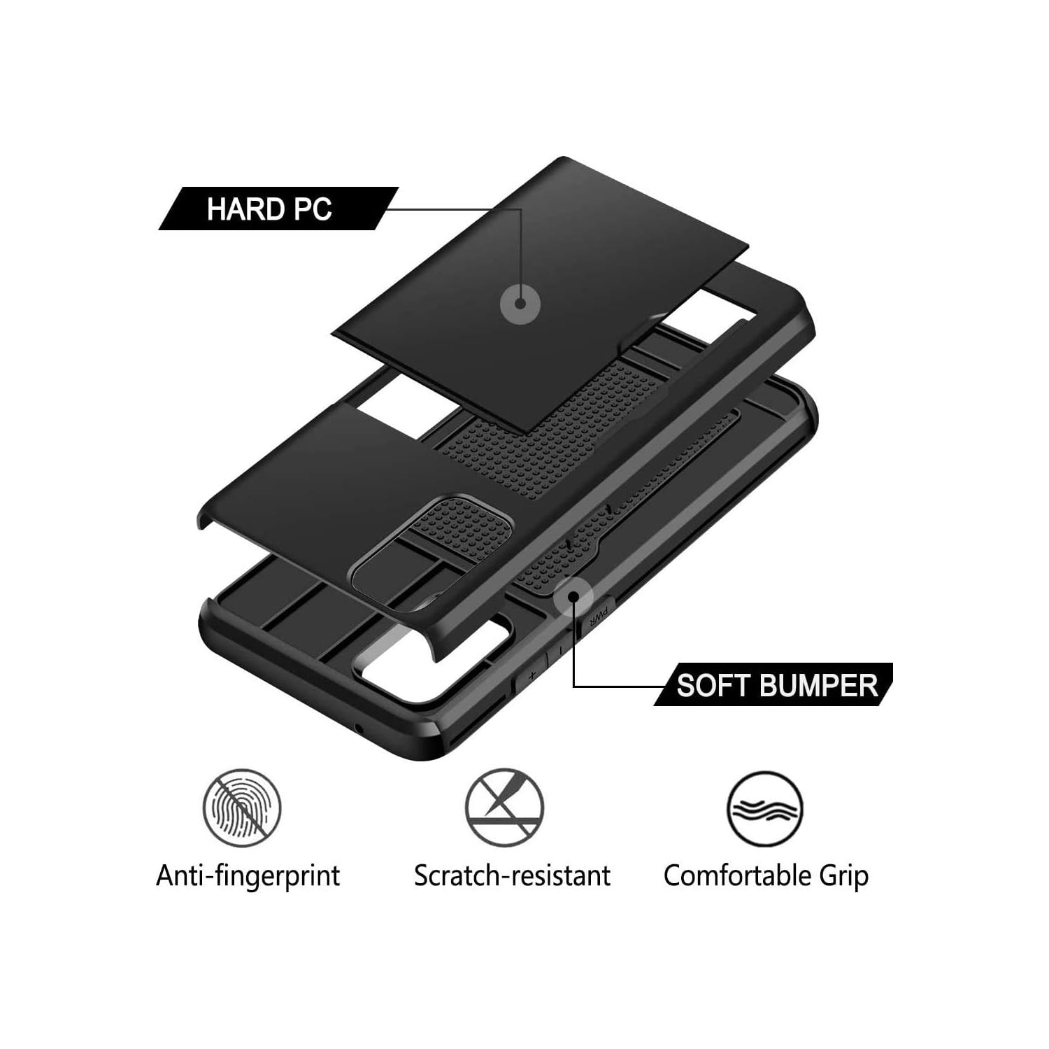 [Wallet Armor] Étui protecteur robuste pour Galaxy S20 de Samsung résistant aux chocs [Credit Card Holder]