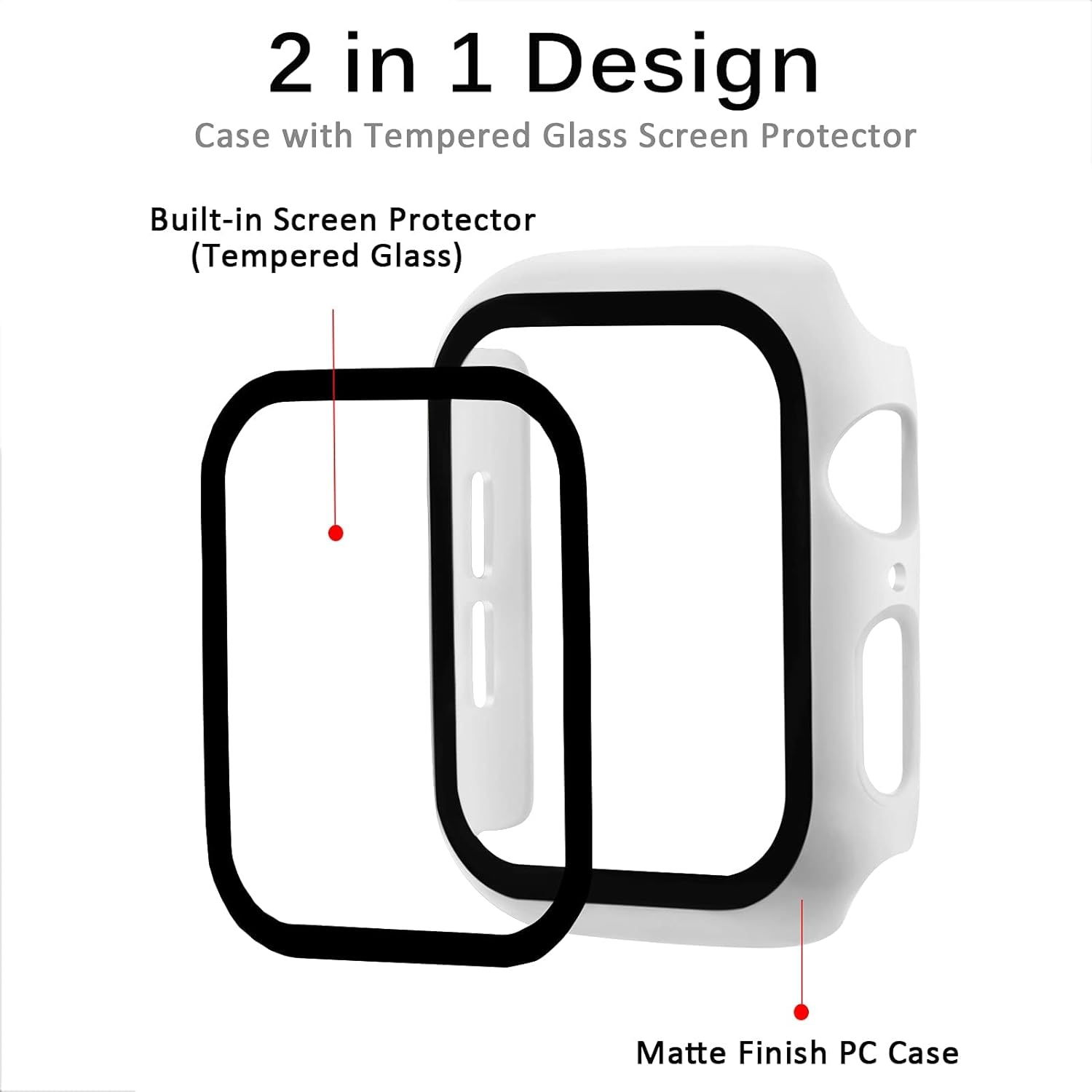 Compatible avec l'étui 42&nbsp;mm pour Apple Watch Series 3 2 1 avec protecteur d'écran, et l'ordinateur rigide antichoc et mat