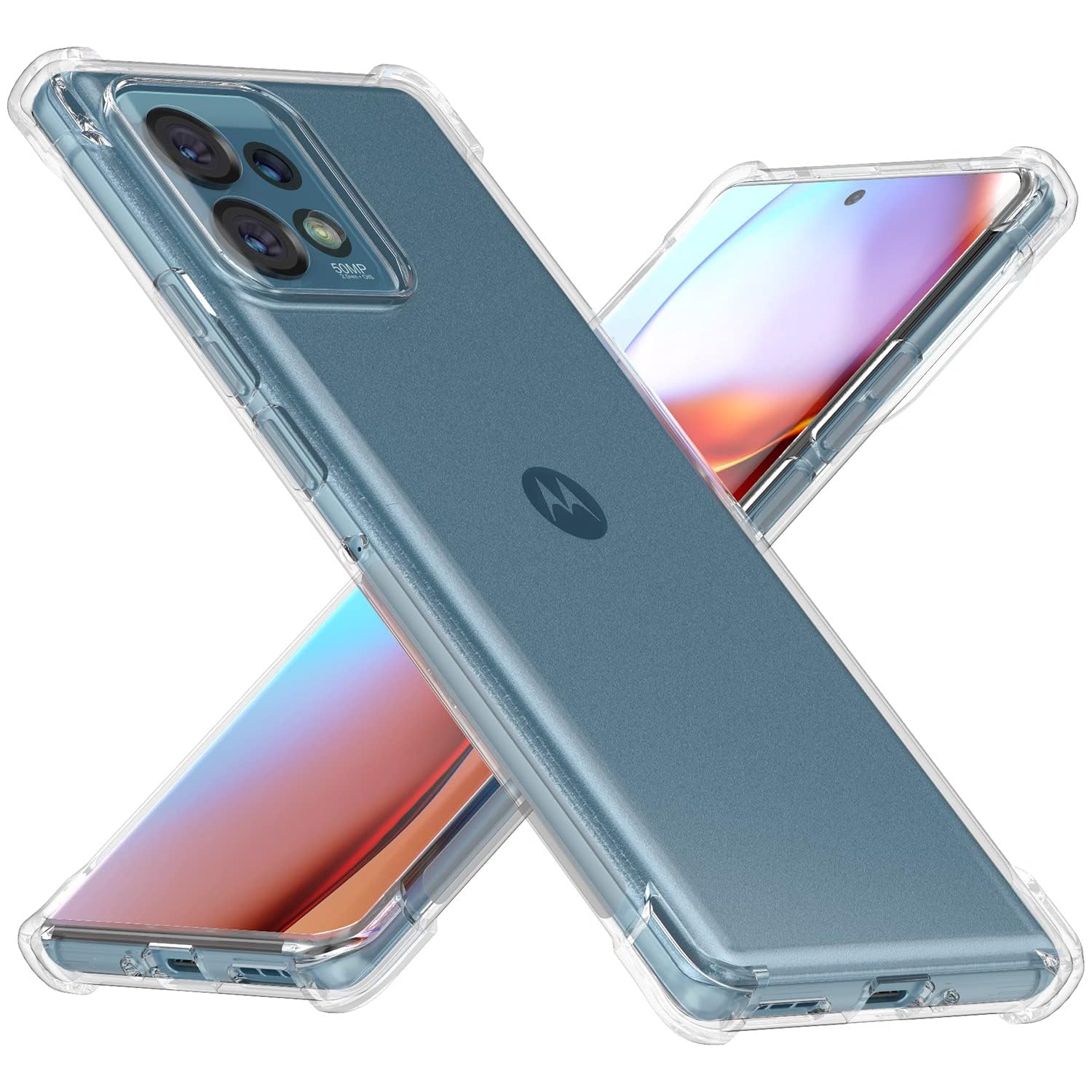 Case for Motorola Edge Plus 2023 Clear Cover with Reinforced Corner Bumper Slim Fit Shockproof