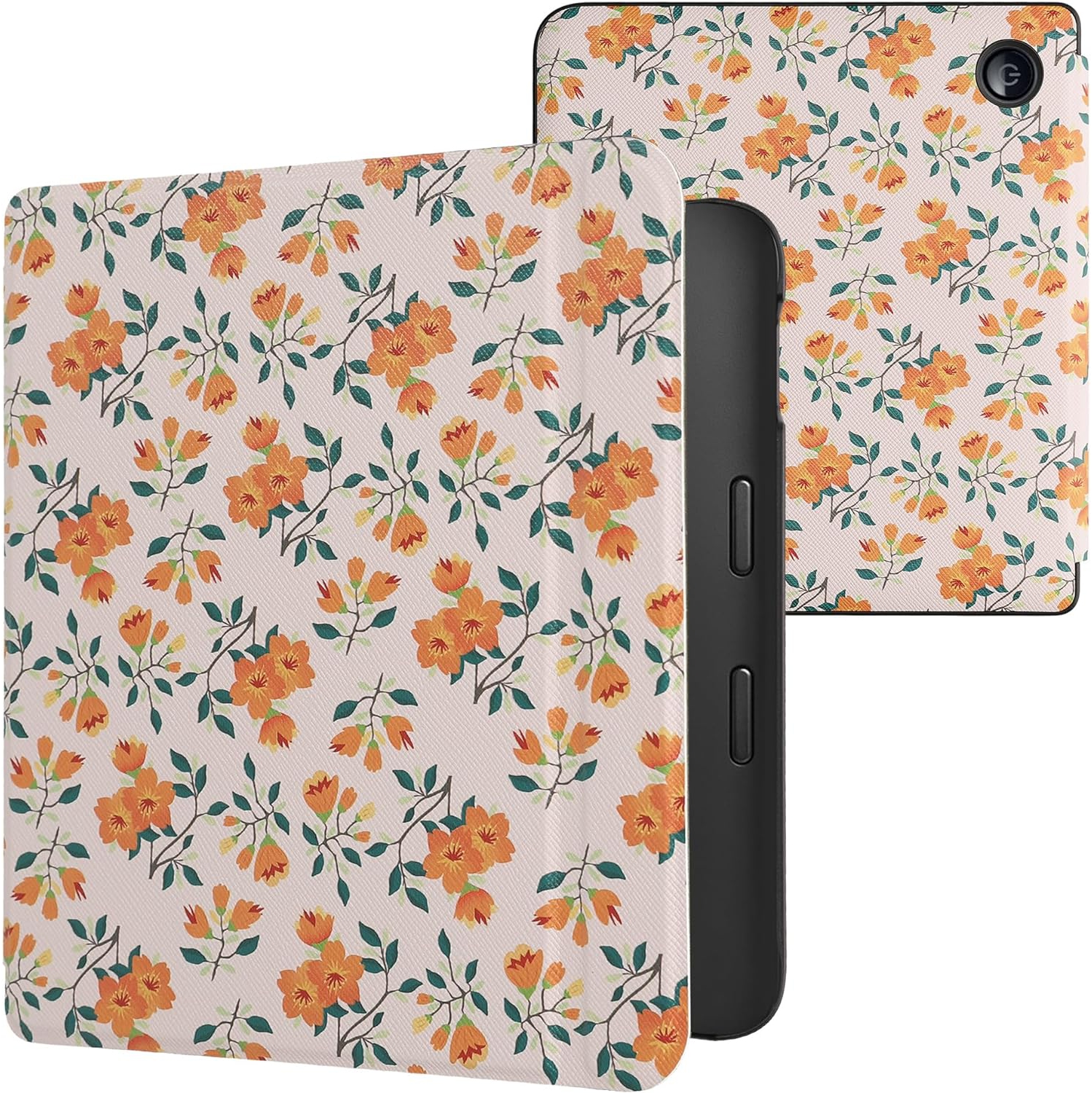 Case Compatible with Kobo Libra 2 Case - eReader Cover - Yellow Flowers Yellow/Green/Beige
