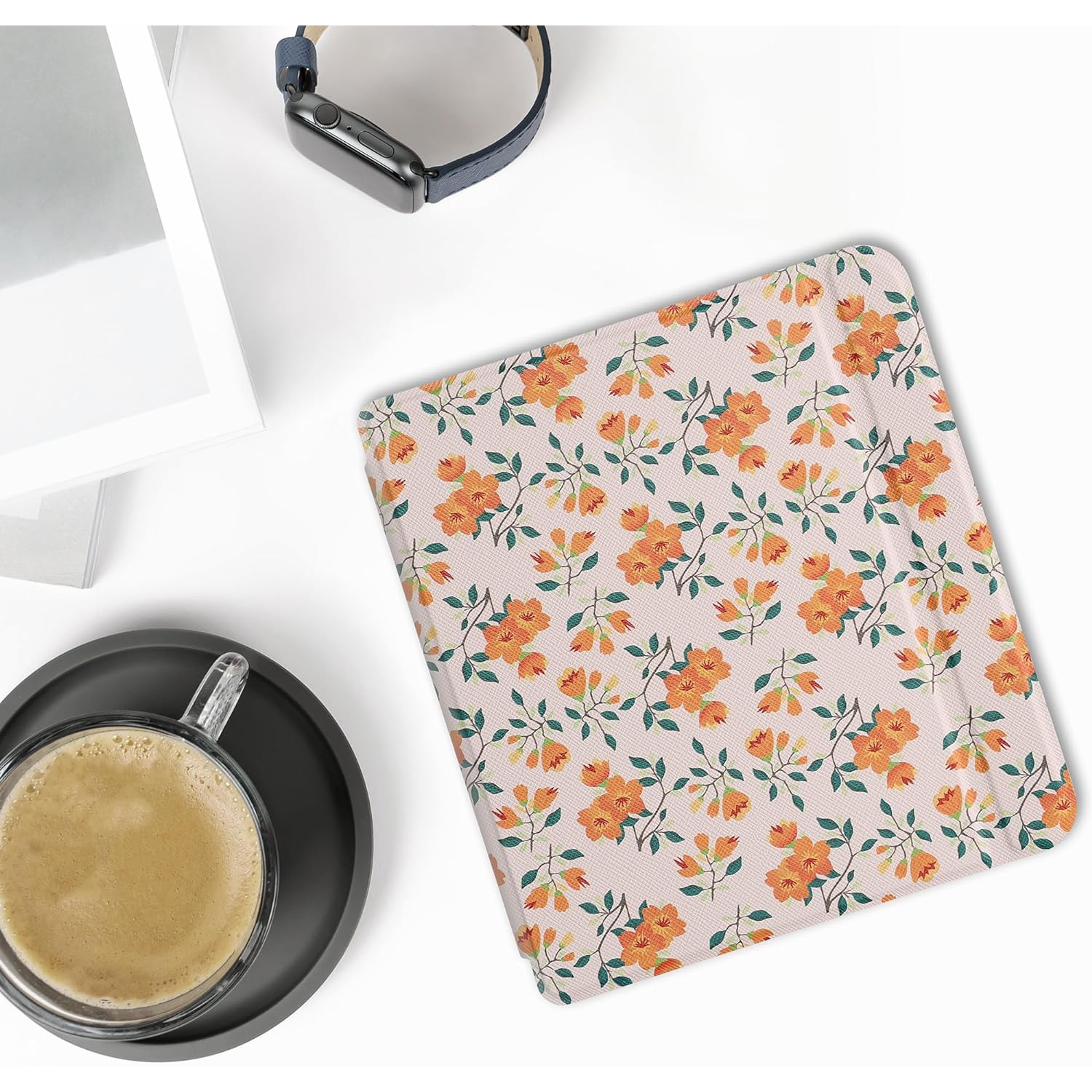 Case Compatible with Kobo Libra 2 Case - eReader Cover - Yellow Flowers Yellow/Green/Beige