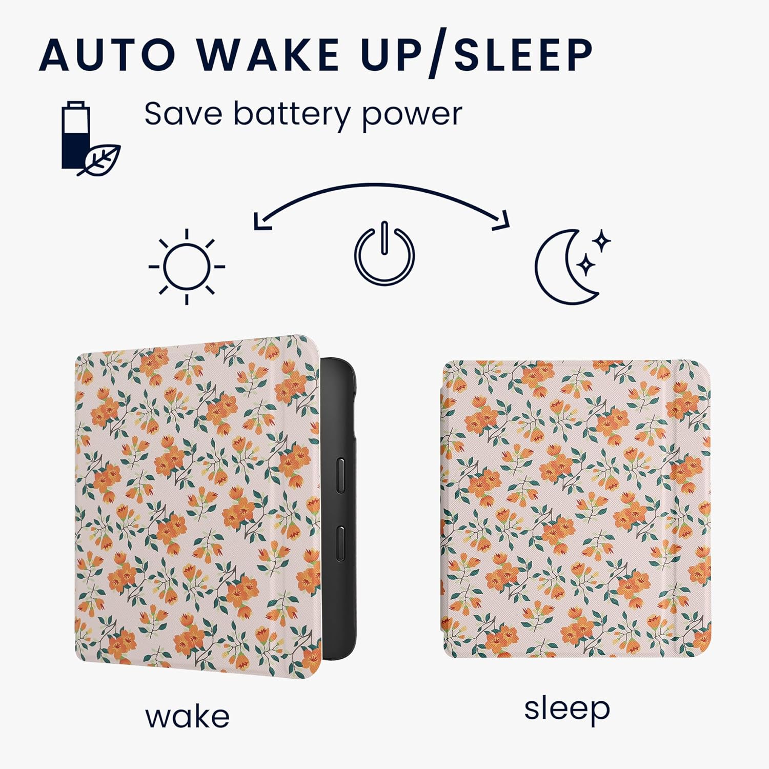 Case Compatible with Kobo Libra 2 Case - eReader Cover - Yellow Flowers Yellow/Green/Beige