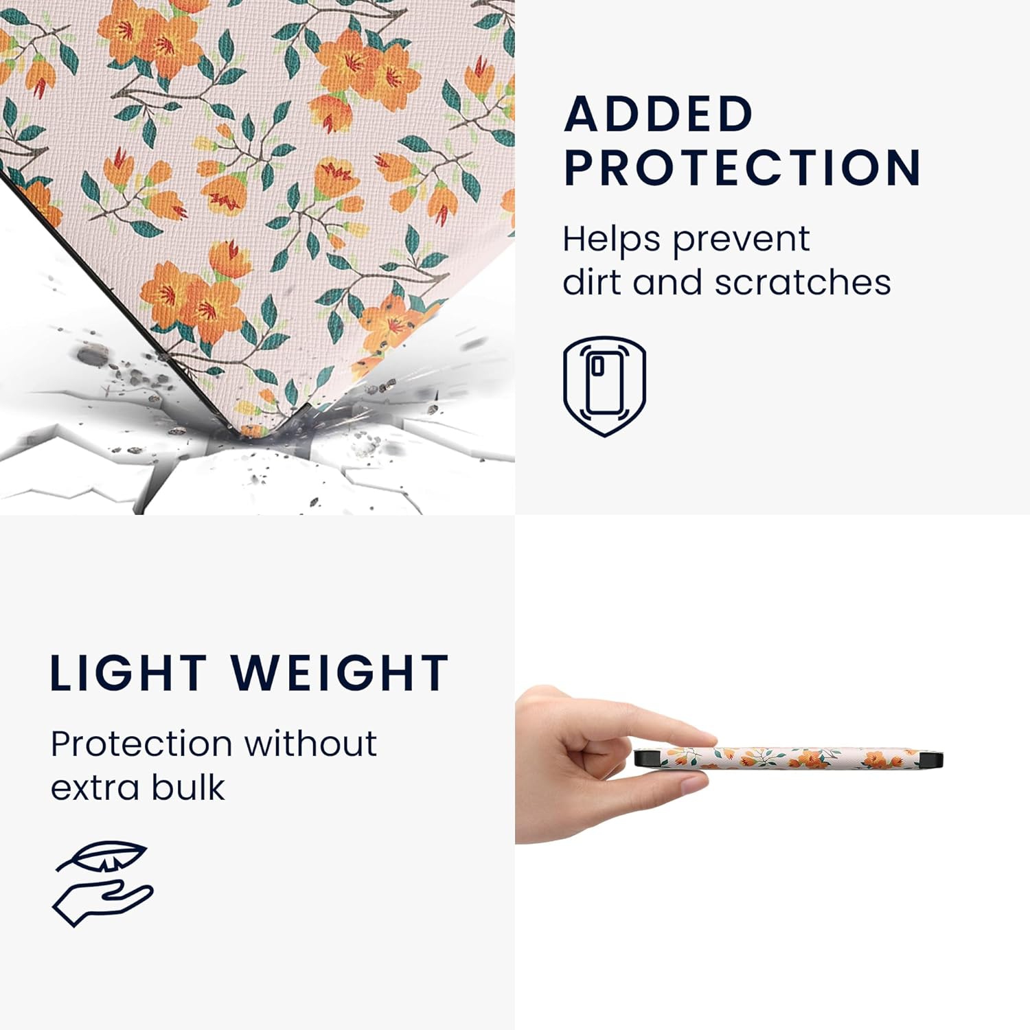 Case Compatible with Kobo Libra 2 Case - eReader Cover - Yellow Flowers Yellow/Green/Beige