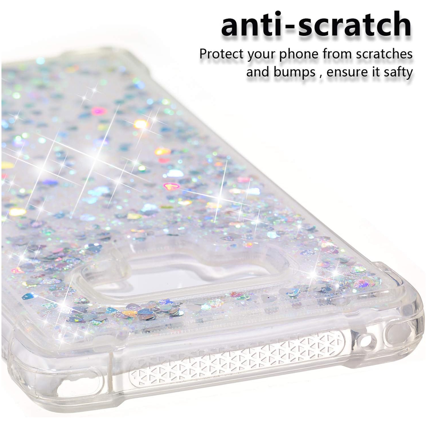 Compatible with Galaxy Note 9 Case, Bling Glitter Liquid Clear Case Floating Quicksand Shockproof Protective